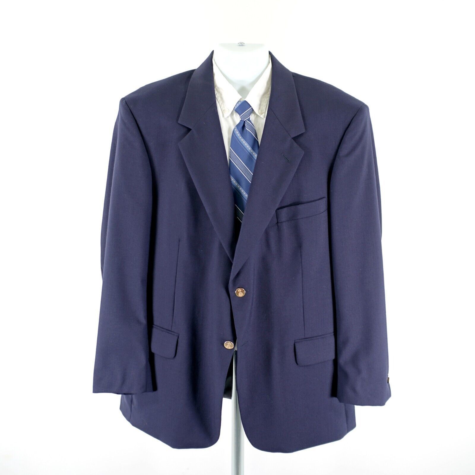 Savile Row Savile Row Wool Blue 2 Gold Button Blazer 44R Size 44R - 6 Thumbnail