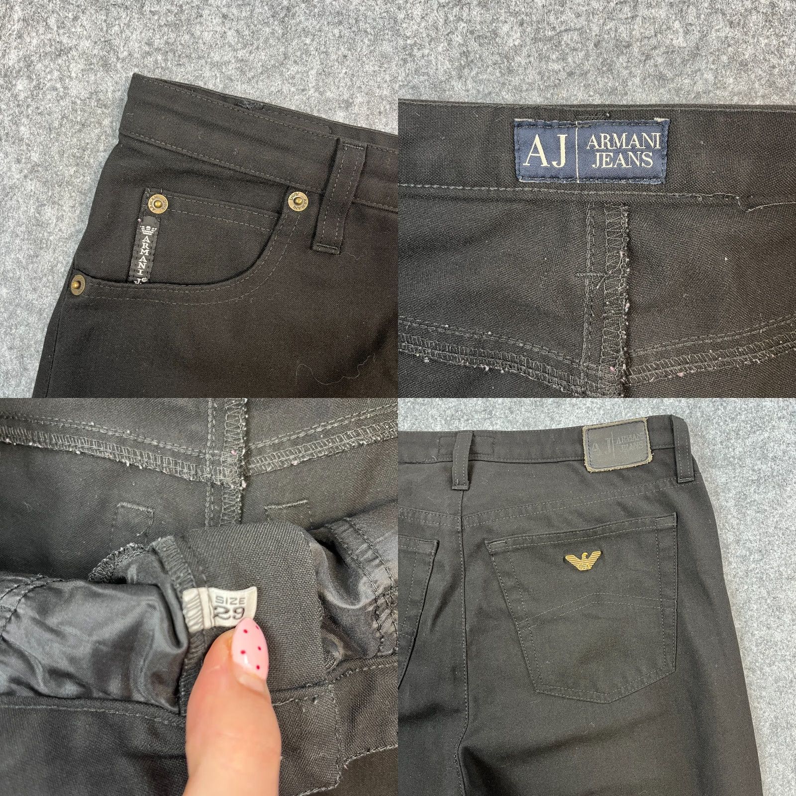 Armani Armani Chino Trousers Womens 10 Black Straight Rise Mid 8.5-10.5in Vintage Italy Casual Workwear Size 32" / US 10 / IT 46 - 8 Thumbnail
