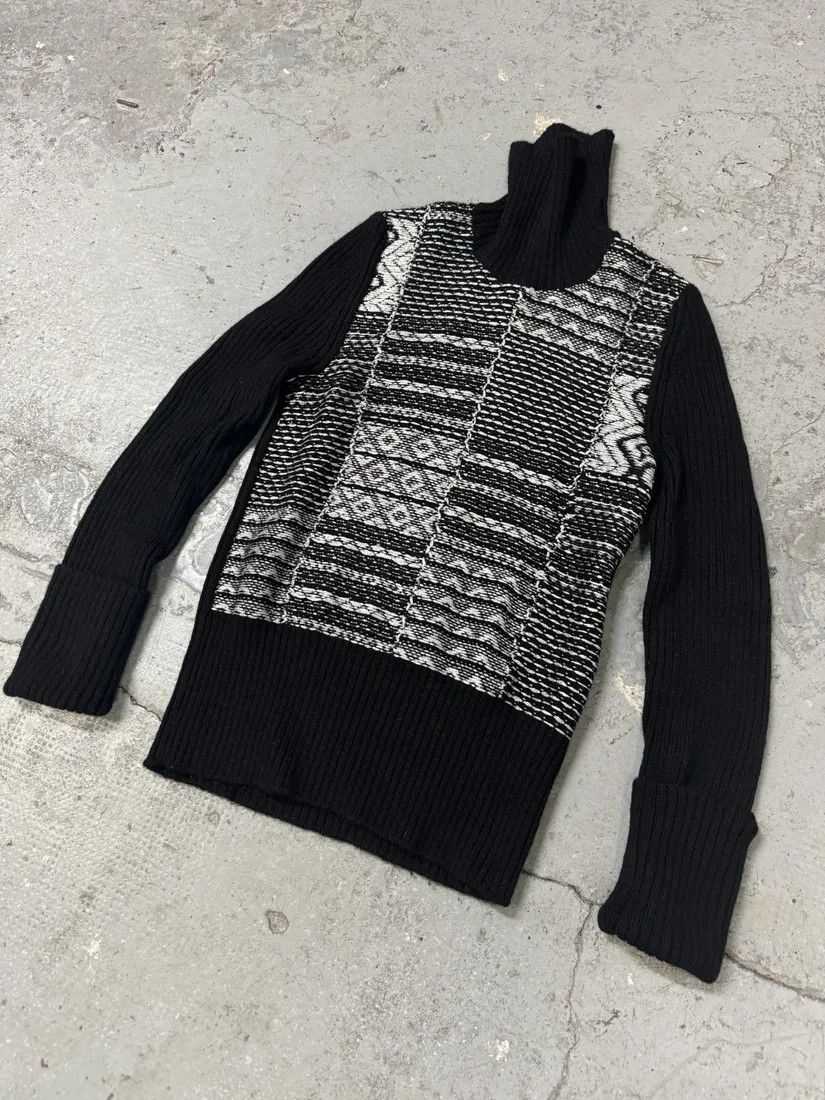Maison Margiela × Vintage AW2015 Maison Margiela Wool Black & White Turtleneck Size US S / EU 44-46 / 1 - 5 Thumbnail