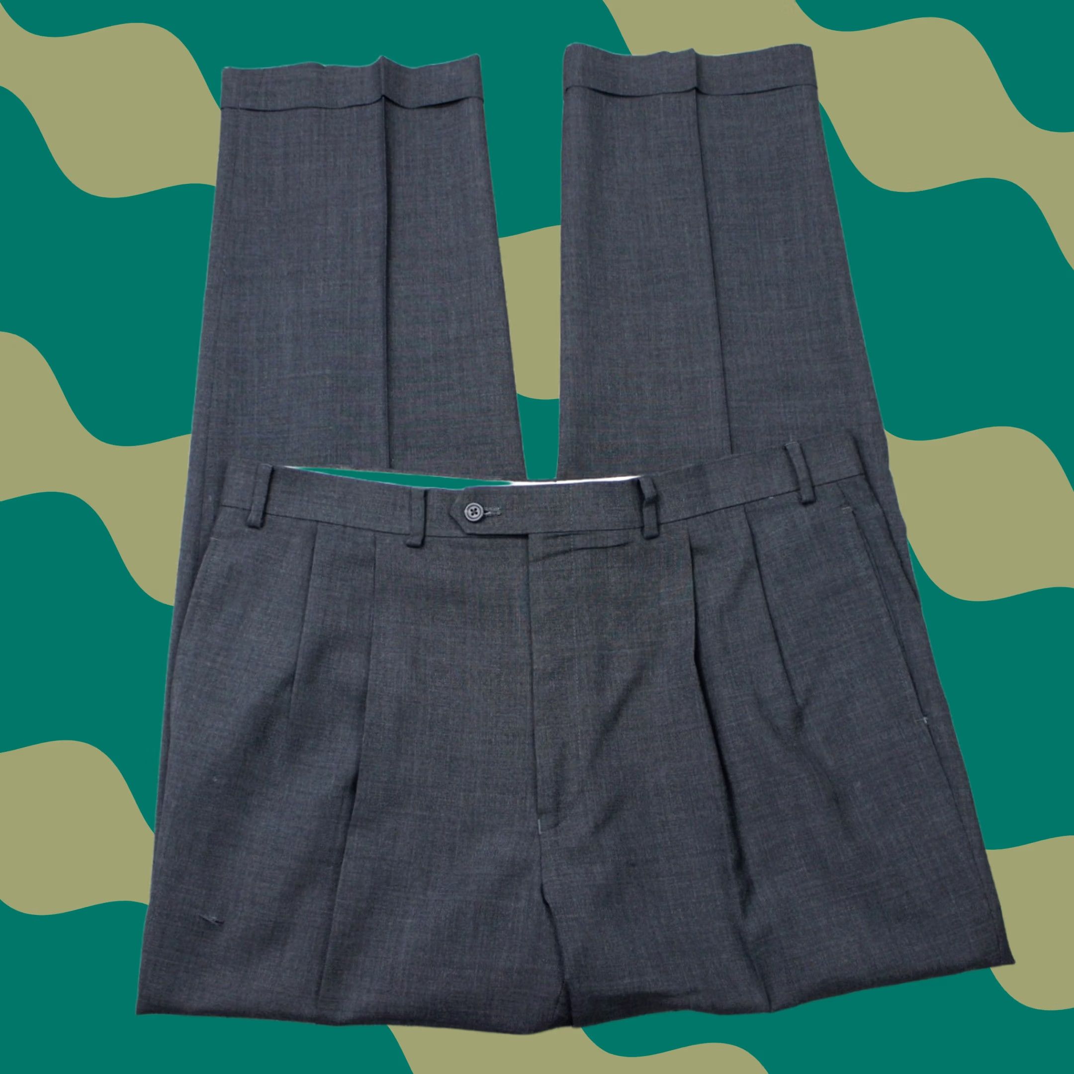 Ralph Lauren LAUREN Ralph Lauren Pants Mens 36 x 32 Gray 100% Wool Pleated Dress Pants Regular Fit Vintage? No Size US 36 / EU 52 - 1 Thumbnail