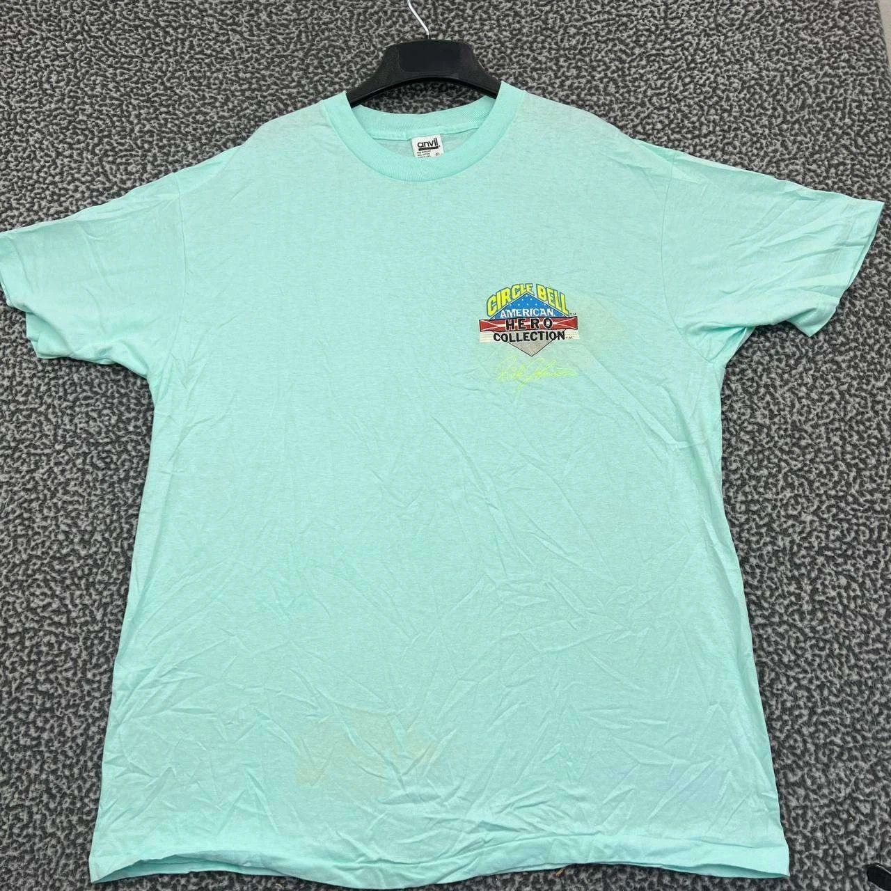 Anvil Vintage Circle Bell Shirt Men XL Blue Anvil Short Sleeve Size US XL / EU 56 / 4 - 1 Thumbnail