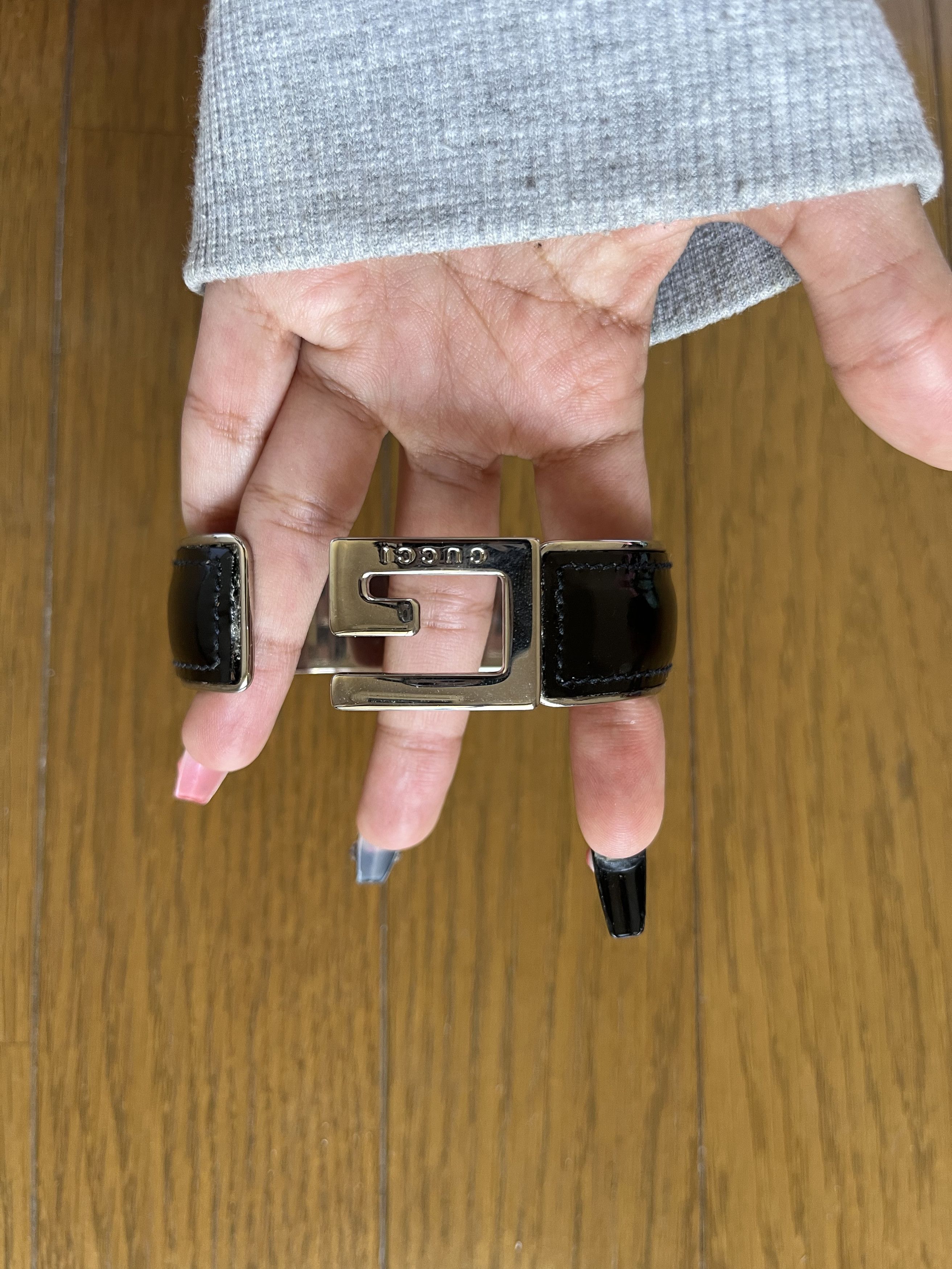 Gucci Gucci vintage silver and black leather bracelet Size ONE SIZE - 6 Thumbnail