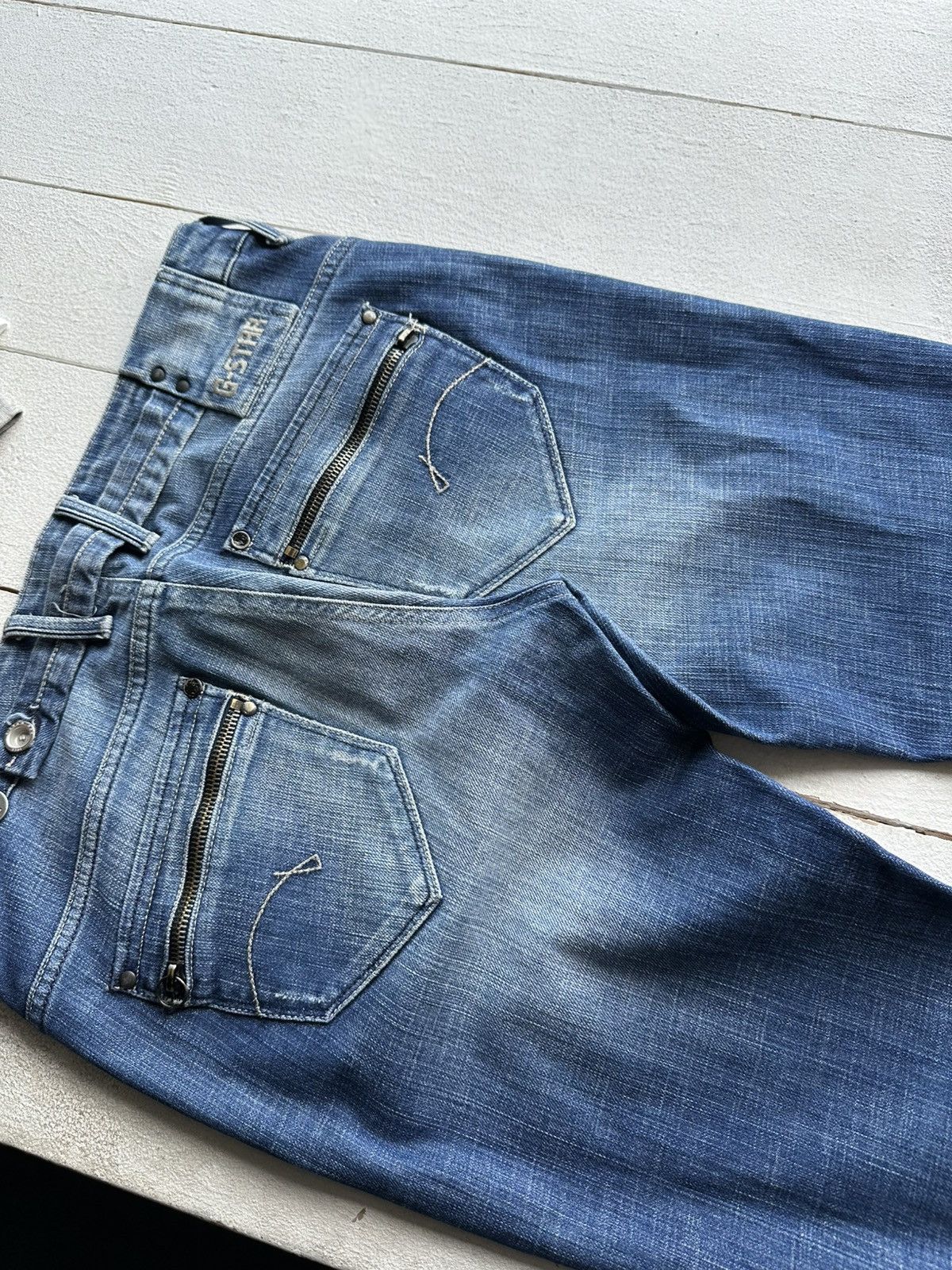 G-Star 🚨VNTG G STAR RAW BLUE FADED RARE AVANT GARDE JEANS Y2K Size 30" / US 8 / IT 44 - 10 Thumbnail