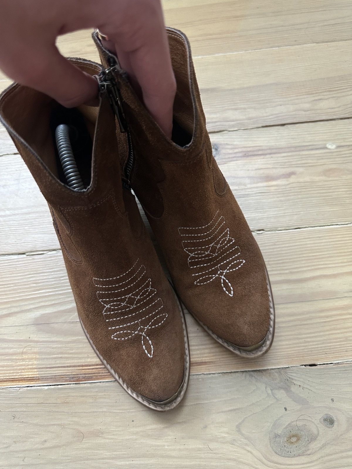 Vintage Boots Suede Leather lavorazione artigiana made in Italy Size US 6 / IT 36 - 5 Thumbnail
