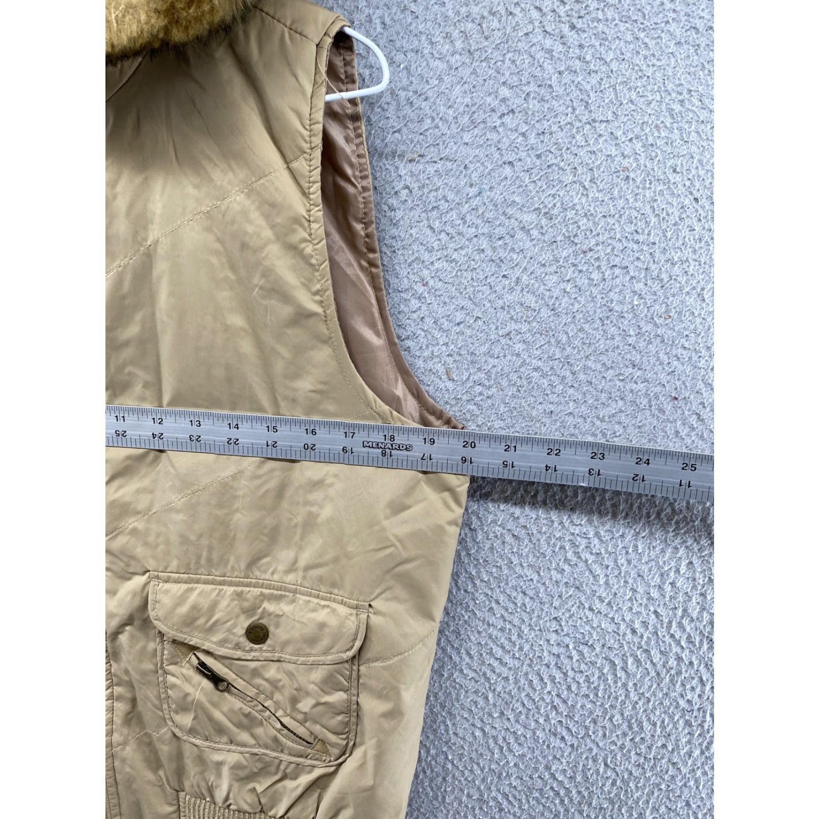 Vintage Relativity Women's Vest Nylon Beige Full Zip Faux Fur Hood L Size Size L / US 10 / IT 46 - 5 Thumbnail