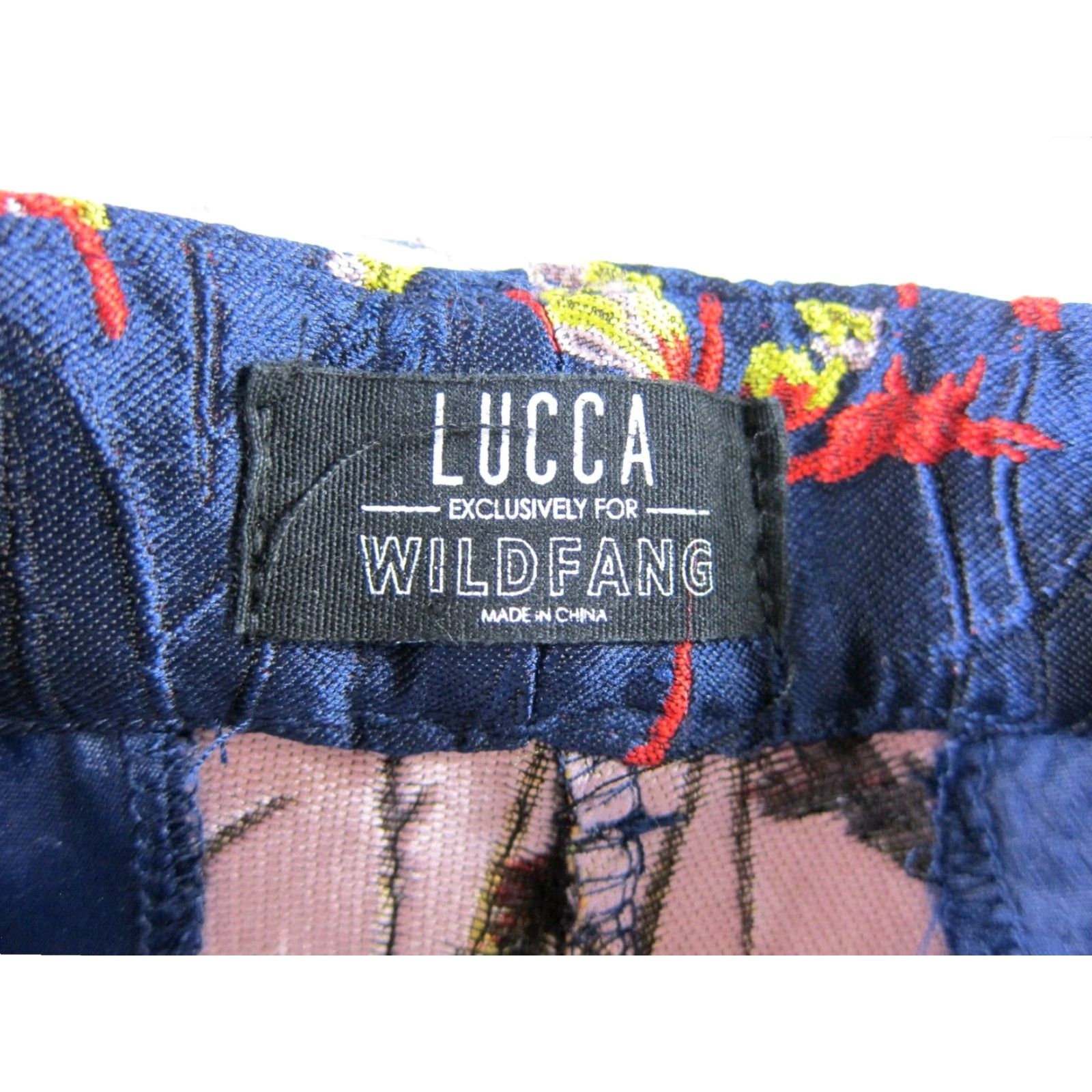 Wildfang Wildfang Lucca Blue Satin Floral Pocket Chino Pant XS Women Regular Tapered Pockets Pant Size 26" / US 2 / IT 38 - 3 Thumbnail