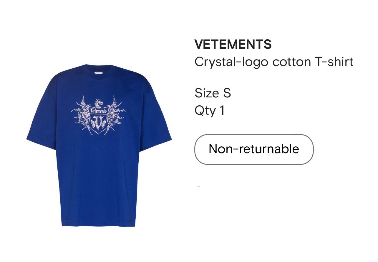 Vetements AUTHENTIC VETEMENTS 2022 DRAGON CRYSTAL LOGO Size US S / EU 44-46 / 1 - 5 Thumbnail
