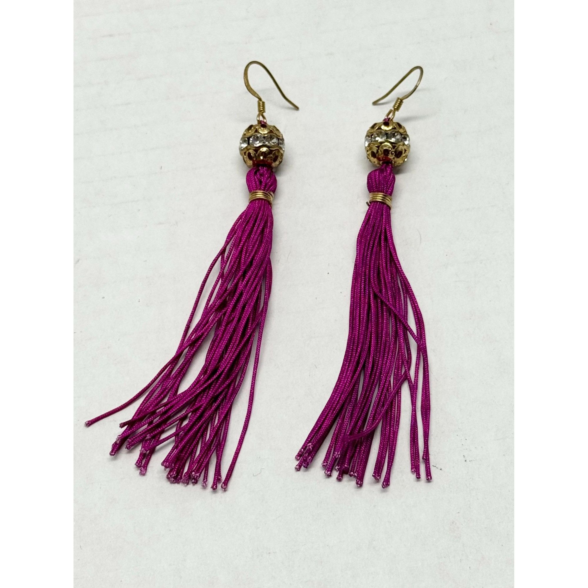 Vintage Vintage pink tassel rhinestone earrings Size ONE SIZE - 2 Thumbnail
