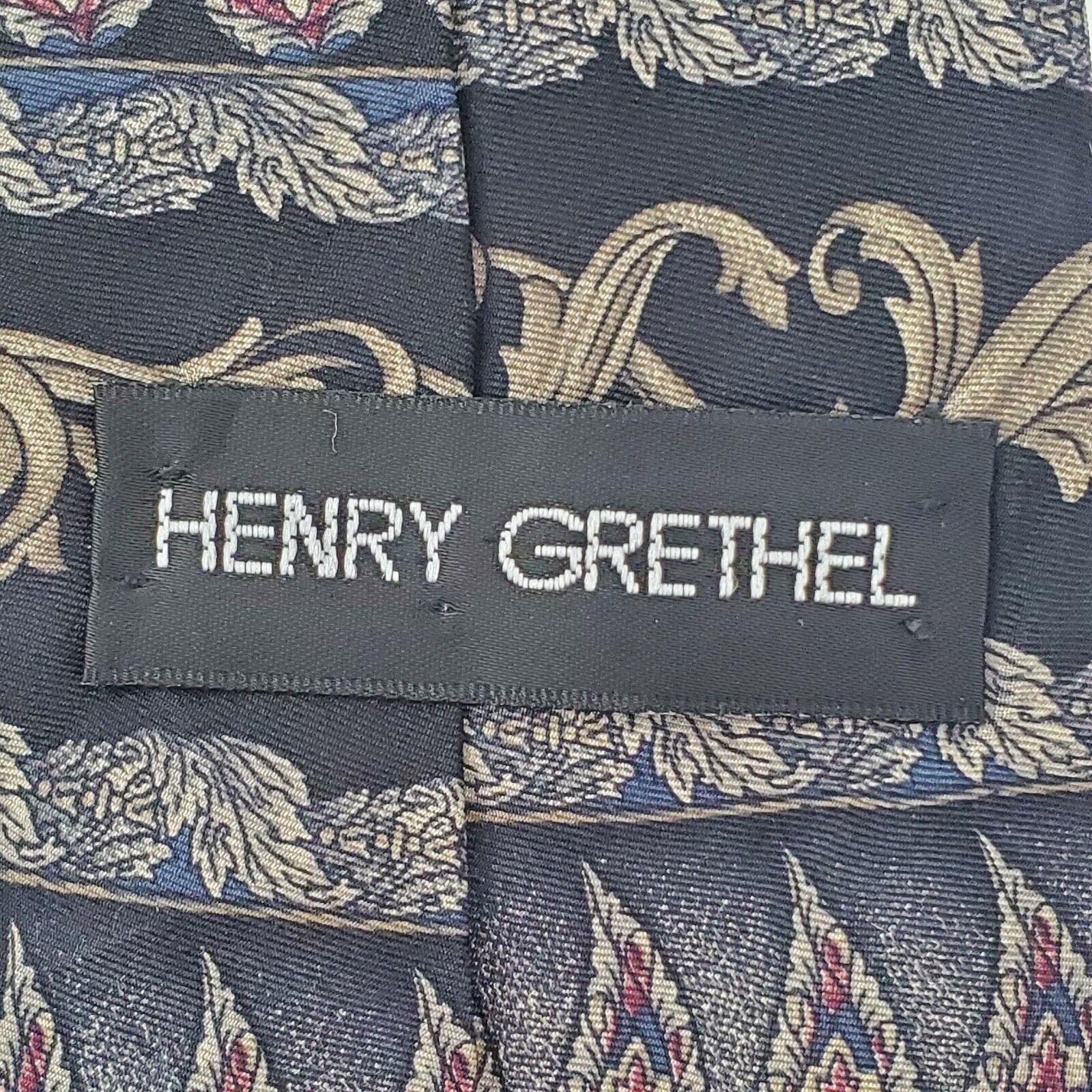 Henry Grethel Henry Grethel Black Wide Silk Tie Wide Size ONE SIZE - 3 Thumbnail