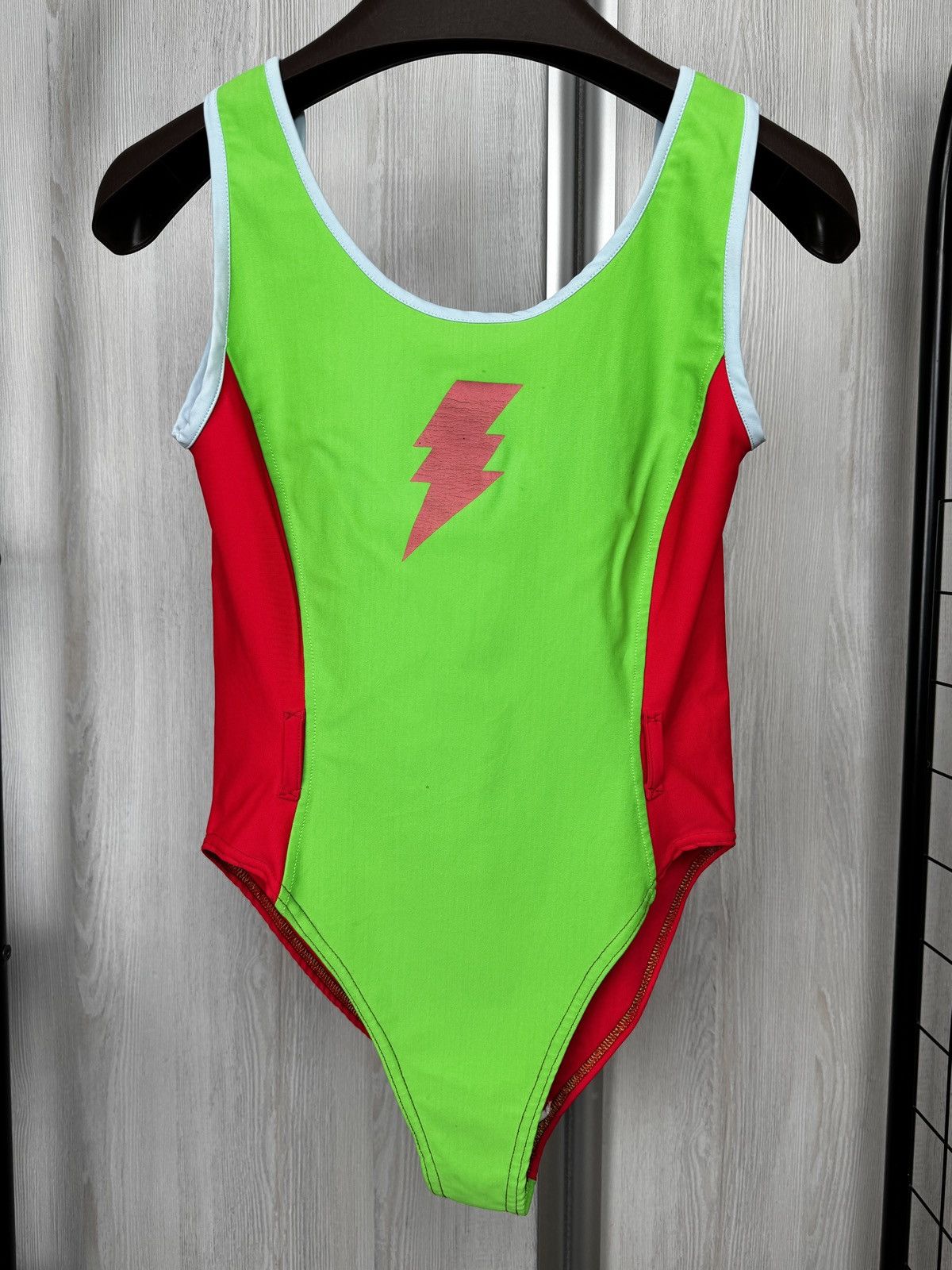 W&LT W&LT Walter van Beirendonck 90s vintage swimsuit green red Size S / US 4 / IT 40 - 2 Thumbnail
