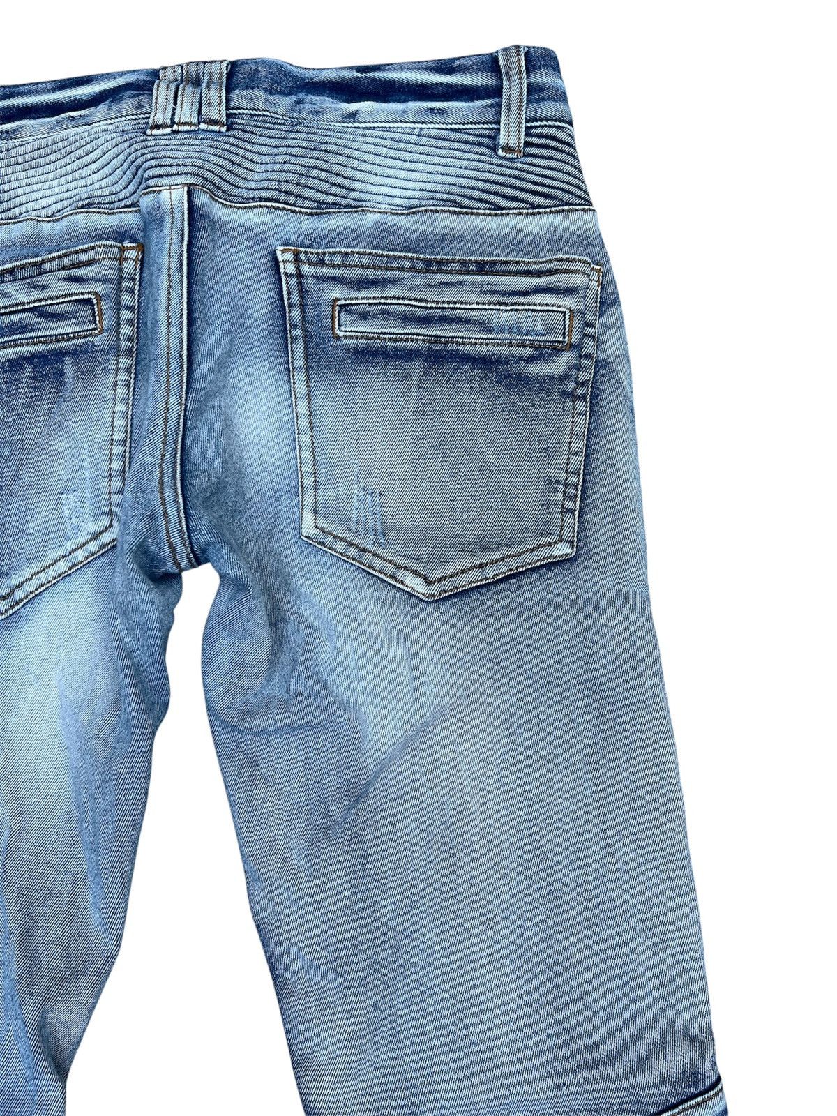 In The Attic In The Attic Homme Moto Distressed Denim Jeans Y2K Japan Size US 28 / EU 44 - 10 Thumbnail