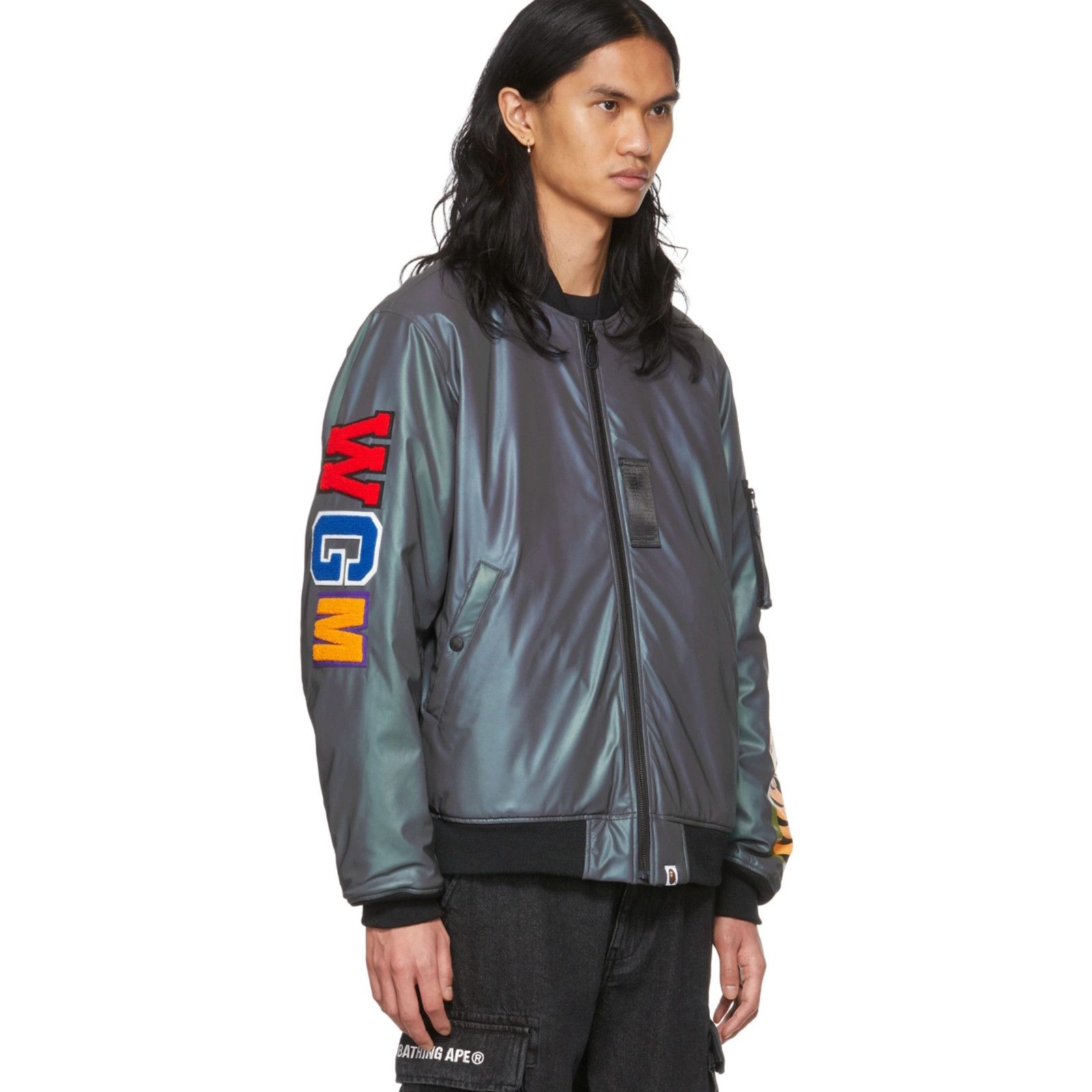 Bape Bape Grey Reflective Loose Shark MA-1 Bomber Size Small Size US S / EU 44-46 / 1 - 2 Thumbnail