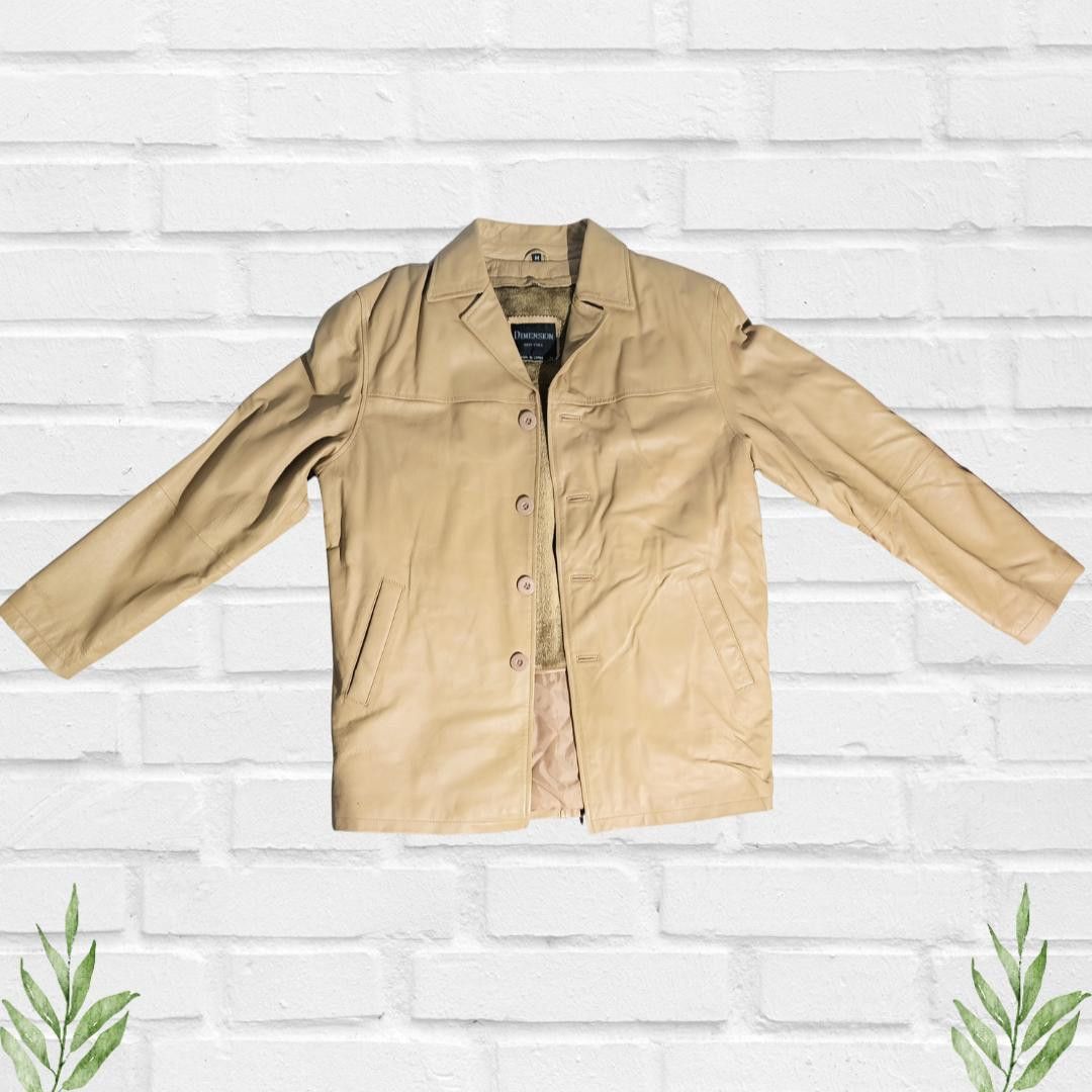 Other Dimension New York Men's Tan Leather Vintage Jacket Size M Size US M / EU 48-50 / 2 - 5 Thumbnail
