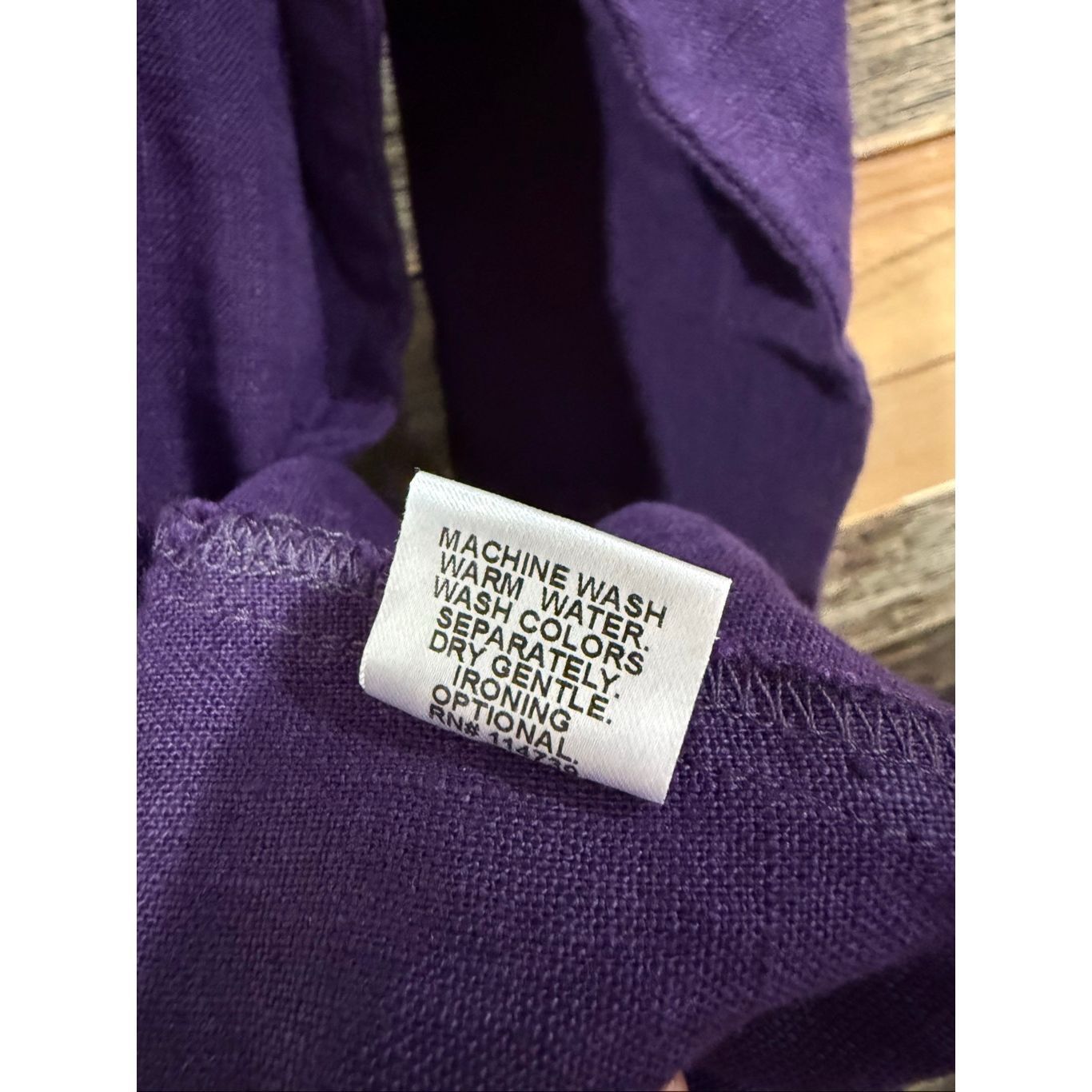 FLAX Flax NWOT purple linen top blouse tunic boho relaxed fit siz Size S / US 4 / IT 40 - 5 Thumbnail