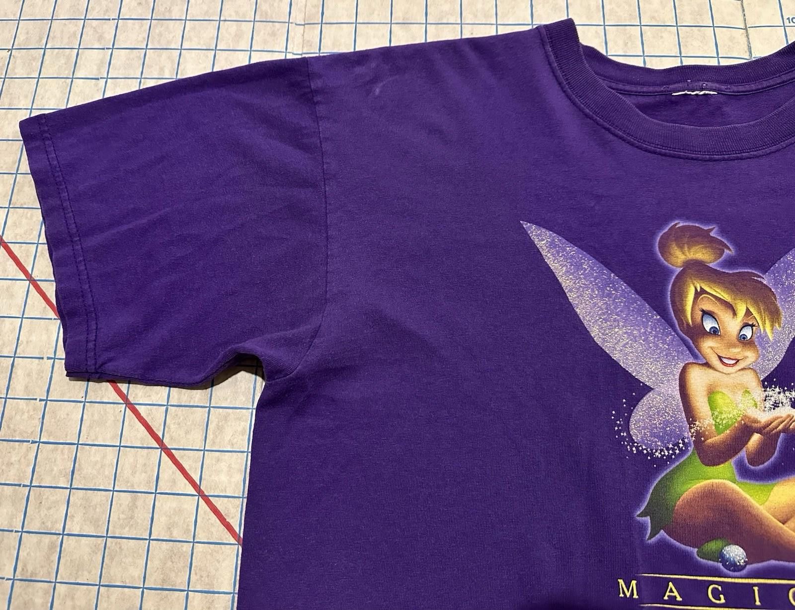 Disney Vintage 90s Disney Tinkerbell Tink Tee Purple Boxy Fit 22x22 Size US L / EU 52-54 / 3 - 3 Thumbnail