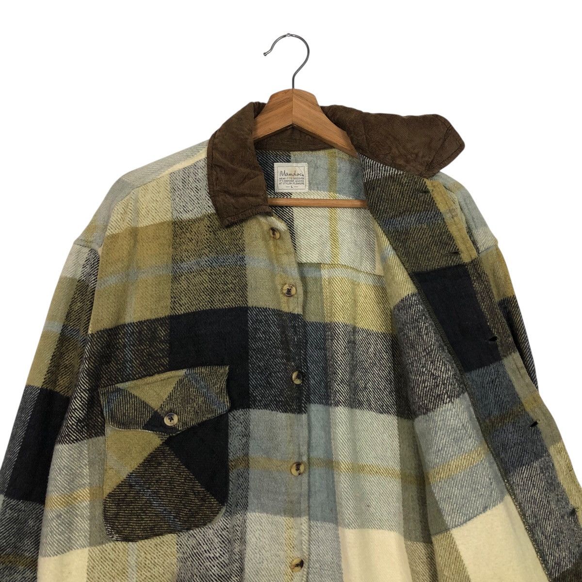 Japanese Brand 📌Vintage Wool Flannel Jacket Mandoc Tartan Issey Miyake Size US L / EU 52-54 / 3 - 12 Thumbnail