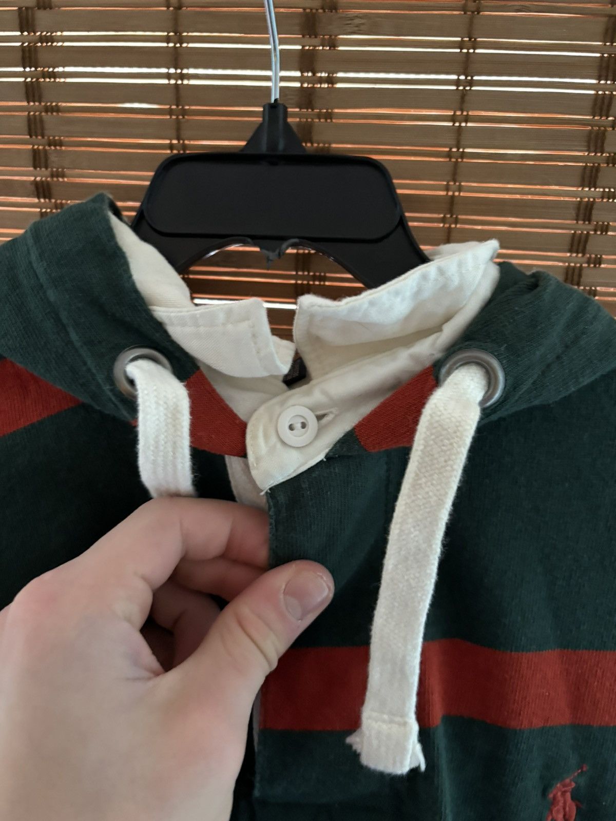 Polo Ralph Lauren Size M men’s Polo hooded collar button up green and orange Size US M / EU 48-50 / 2 - 2 Thumbnail