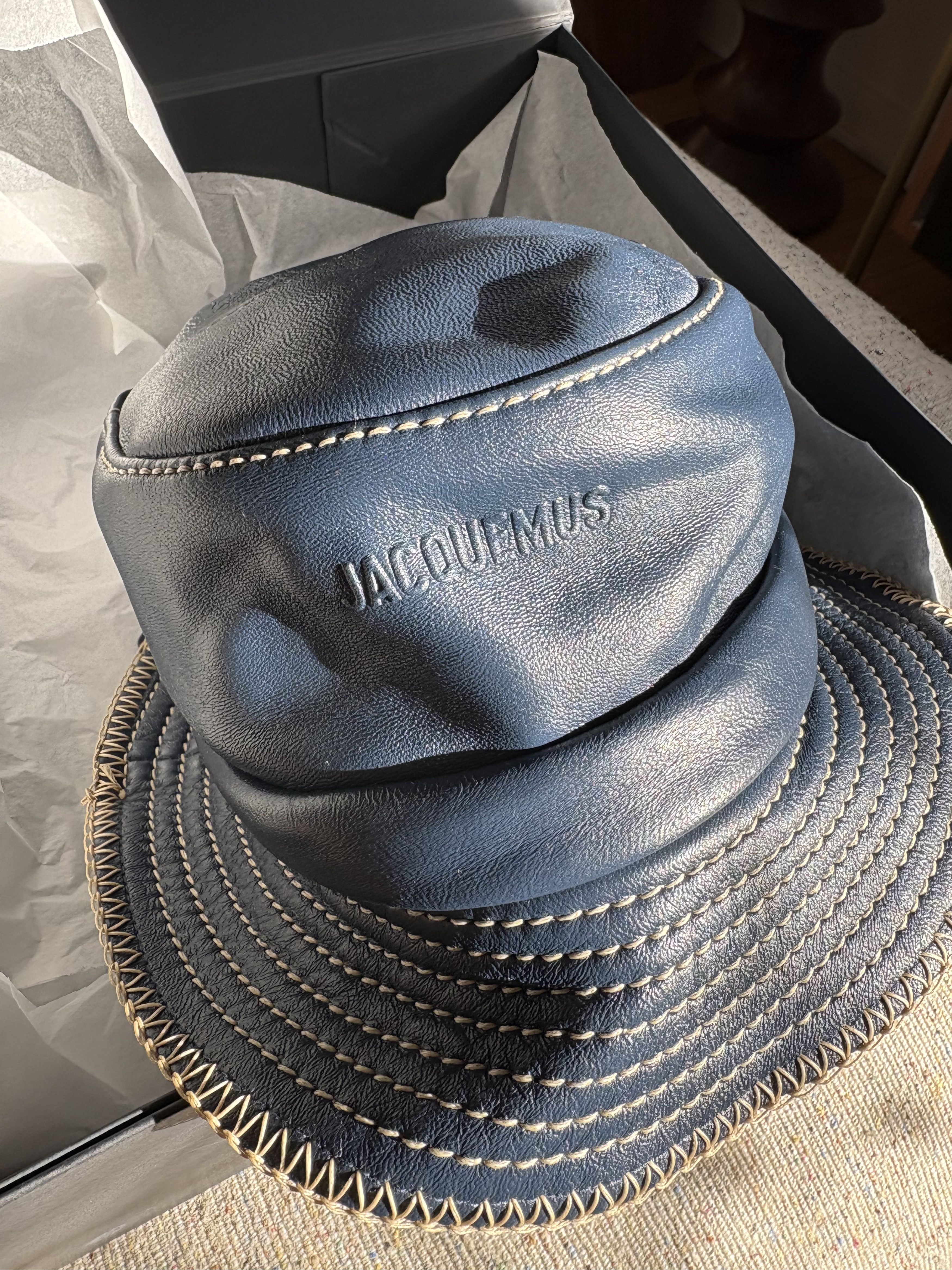 Jacquemus Le Bob Mentalo leather bucket hat Size ONE SIZE - 6 Thumbnail