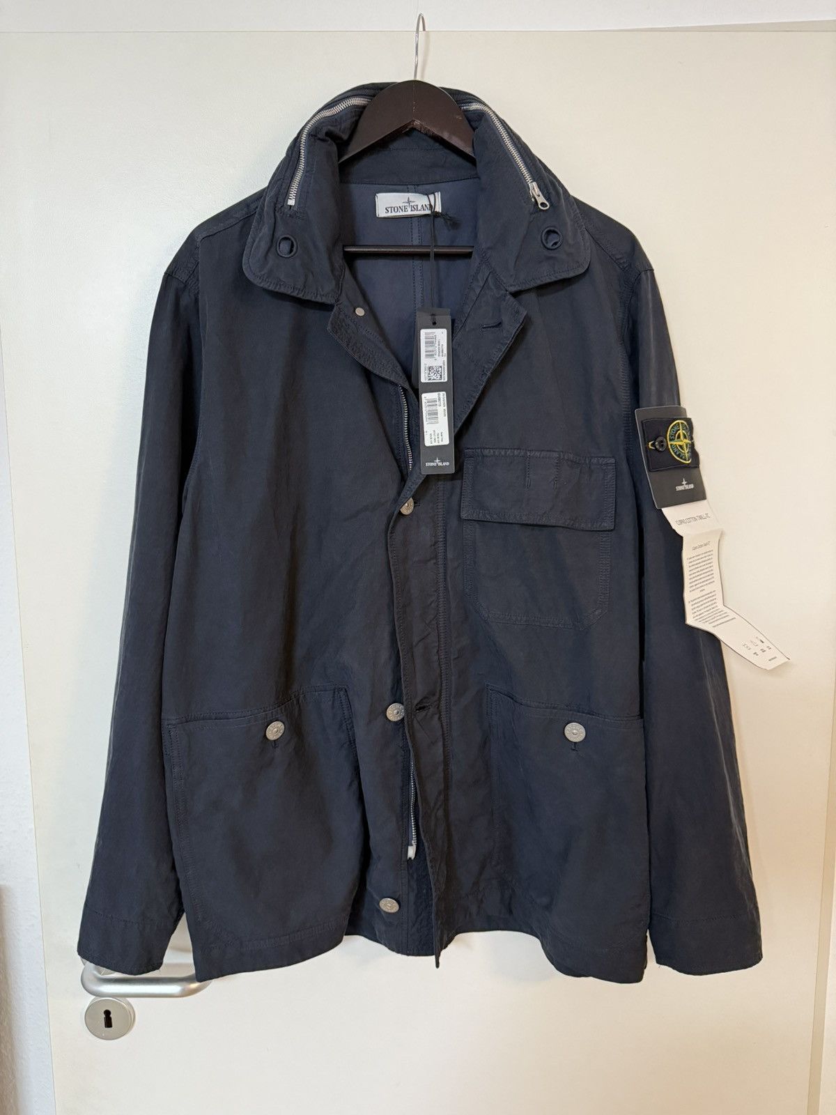 Stone island Cupro cotton twill-tc jacket L Navy new