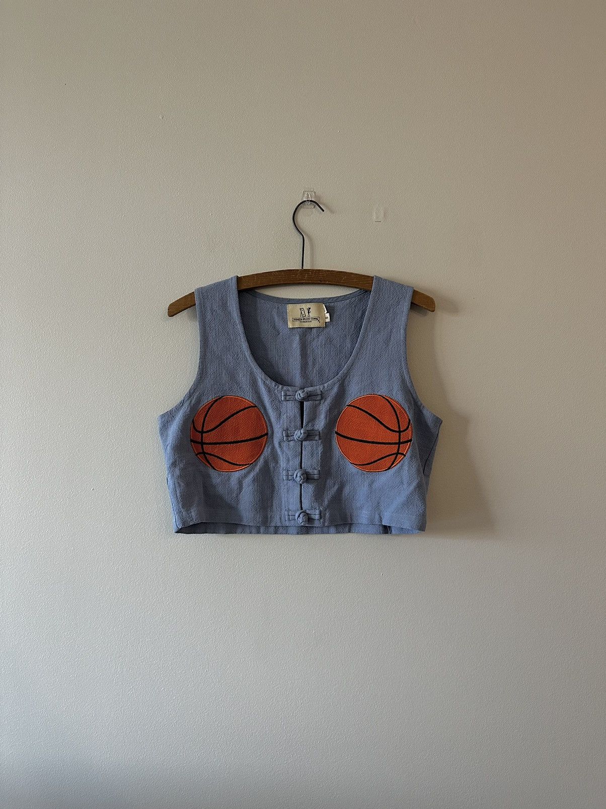 Basketball Boobs Linen Crop Tank Light Blue – Fashion Brand Company