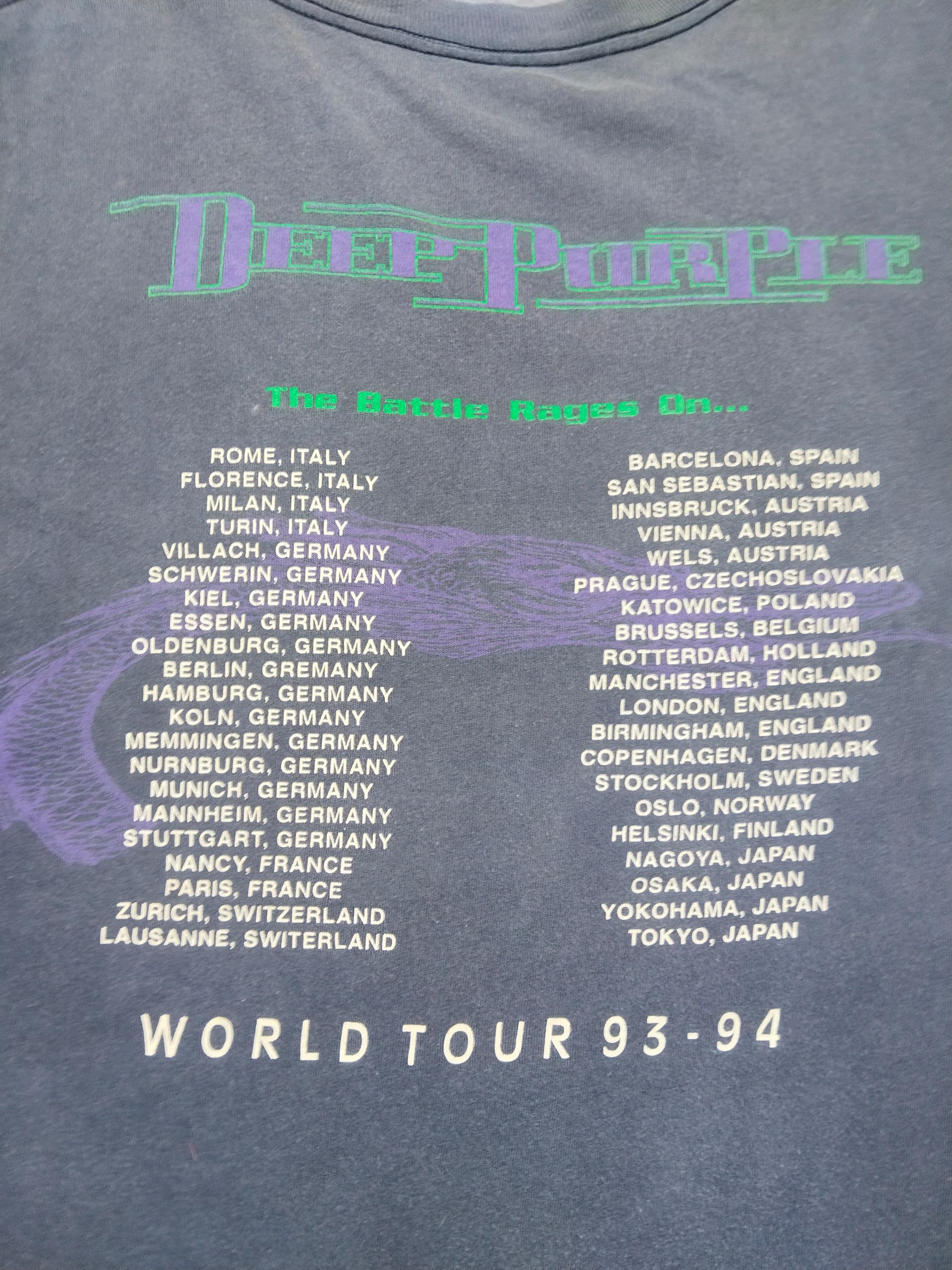 Band Tees VINTAGE DISTRESSED DEEP PURPLE 1993 BAND T SHIRT Size US XL / EU 56 / 4 - 4 Thumbnail