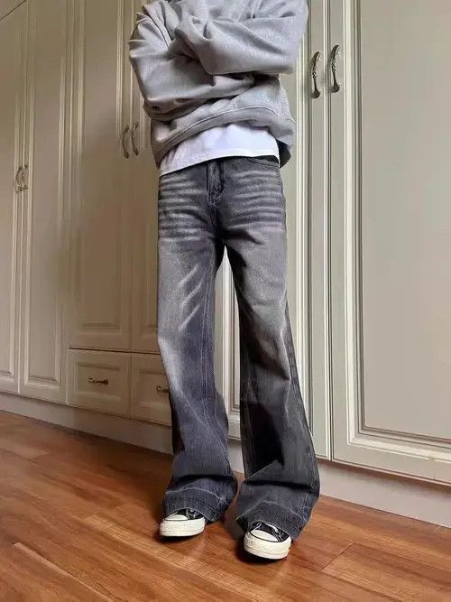 Jean Washed vintage Y2K micro flare cat whisker jeans Size US 30 / EU 46 - 3 Thumbnail