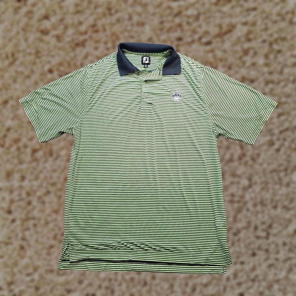 Footjoy FootJoy Polo Shirt Mens L Green Striped Golf Performance Short Sleeve Casual Size US L / EU 52-54 / 3 - 1 Thumbnail