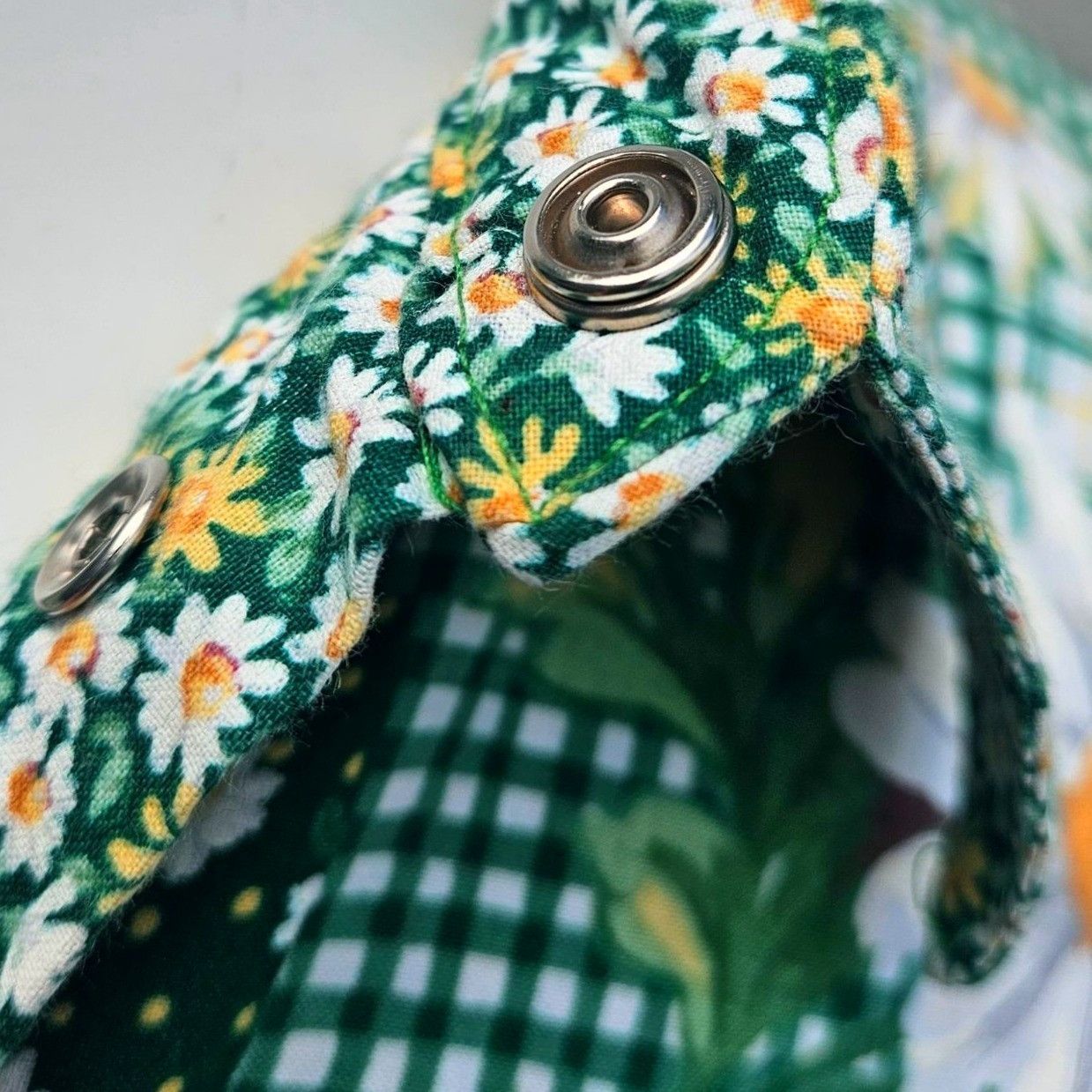 Handmade 70s 80s Handmade Western Snap Shirt Daisy Floral Patchwork C Size US L / EU 52-54 / 3 - 5 Thumbnail