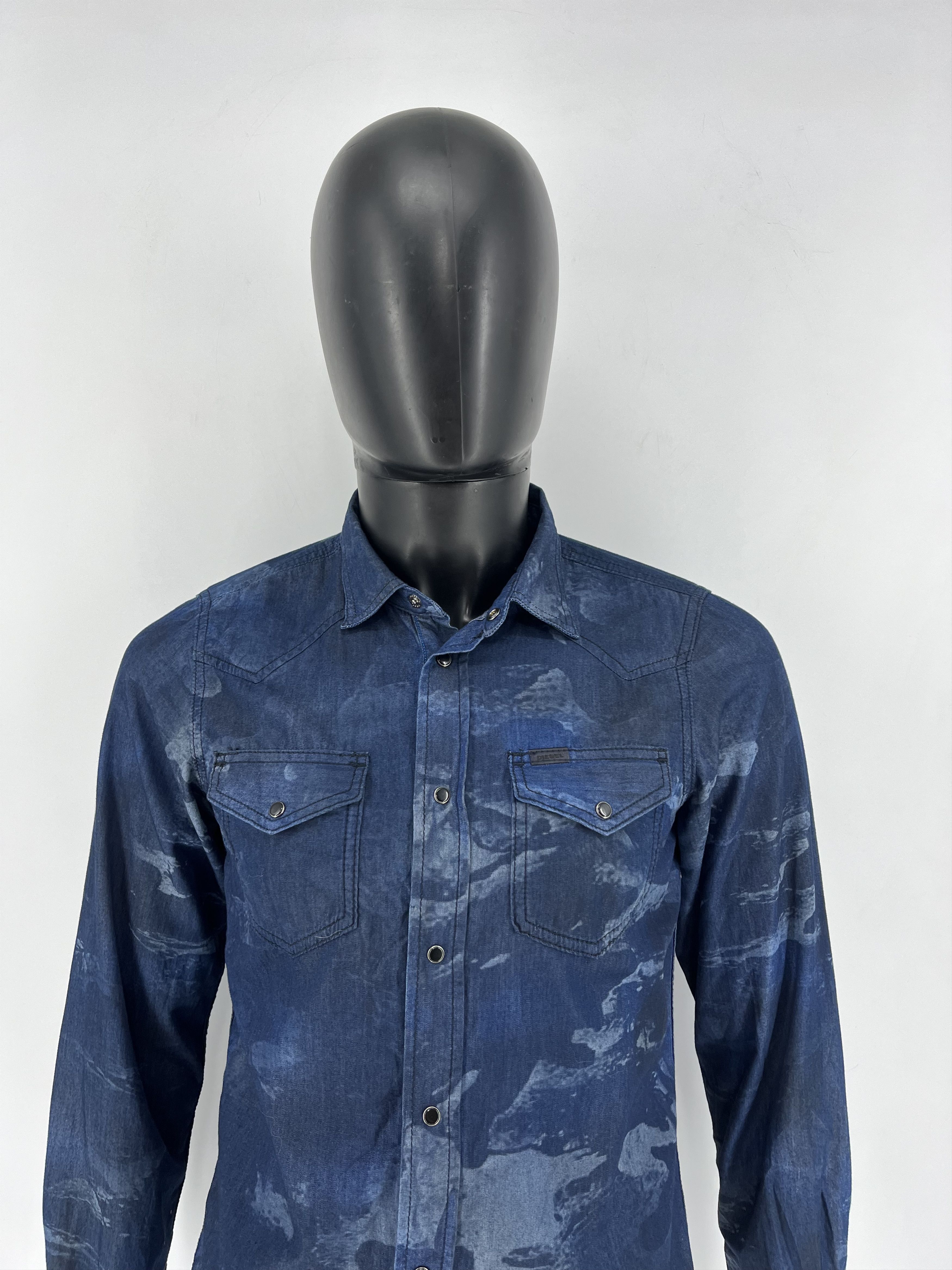 Diesel × Vintage Diesel Industry Pearl Snap Denim Long Sleeve Shirt Size M Size US M / EU 48-50 / 2 - 1 Thumbnail