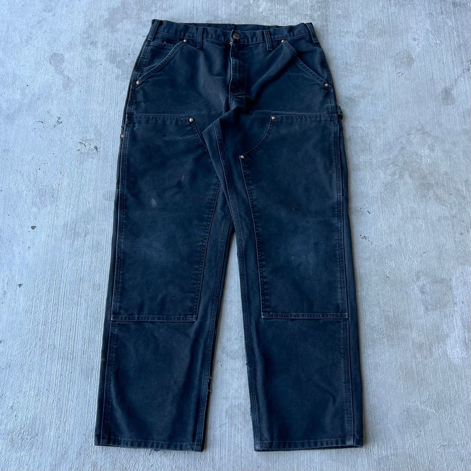 Carhartt × Vintage Vintage Y2K Carhartt black double knee work carpenter pants Size US 32 / EU 48 - 1 Thumbnail
