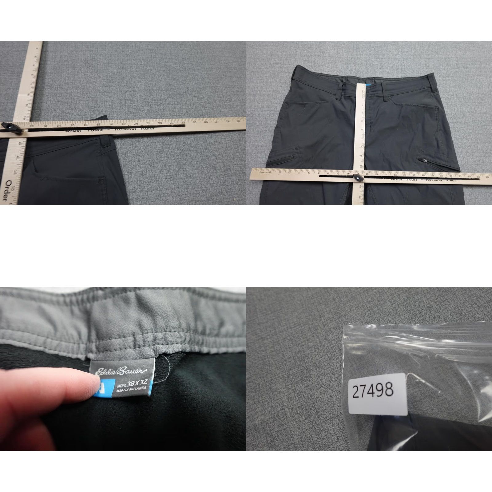 Eddie Bauer Eddie Bauer First Ascent Pants Mens 38x32 Gray Softshell Lined Hiking Pockets Zip Pocket Regular Fit Front Leg Reflected Logo Mens 38x32 Size US 38 / EU 54 - 8 Thumbnail