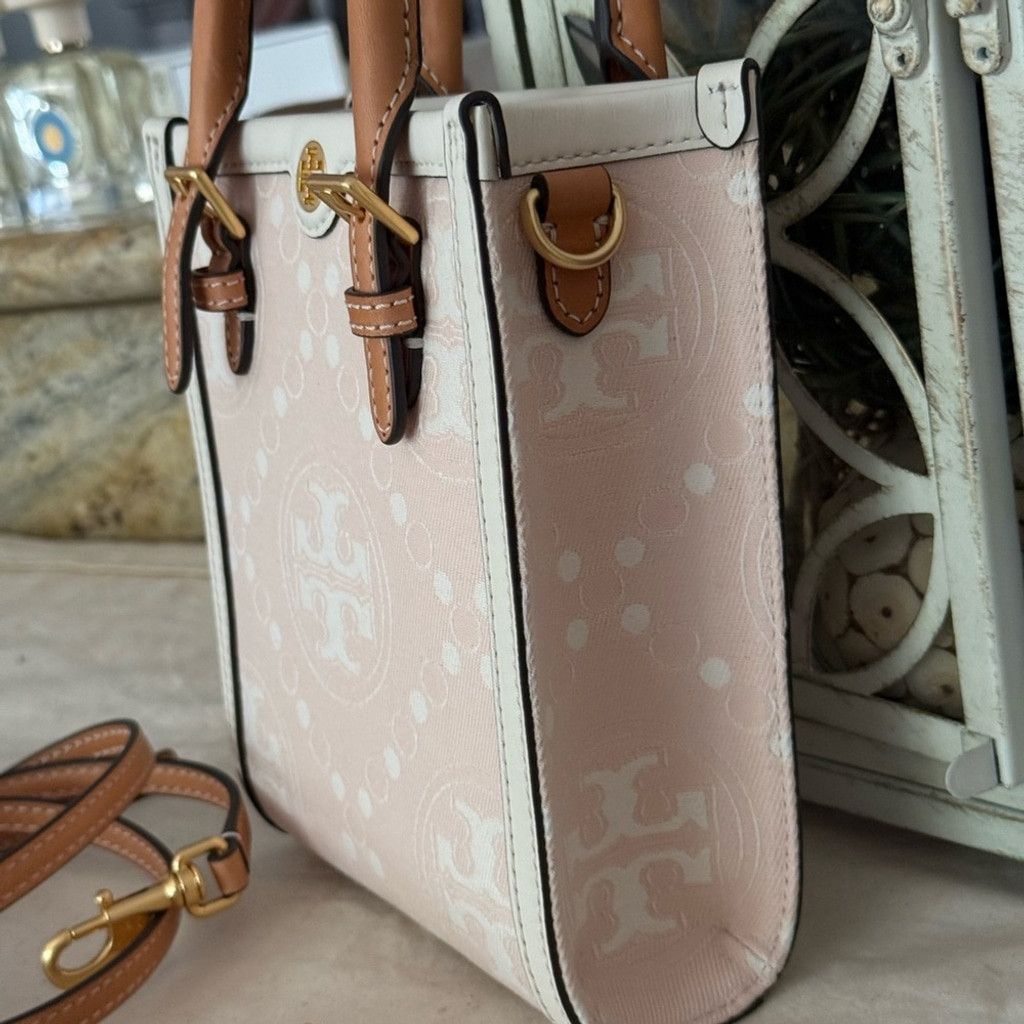 Tory Burch Tory Burch Mini T Monogram Perforated Leather Tote Crossbody Size ONE SIZE - 2 Thumbnail