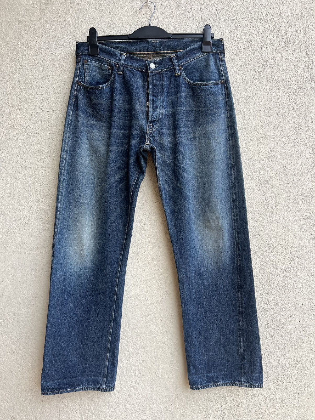 Heller's Cafe Dubbleworks X Warehouse Fade Denim Selvedge Jeans Size US 34 / EU 50 - 6 Thumbnail