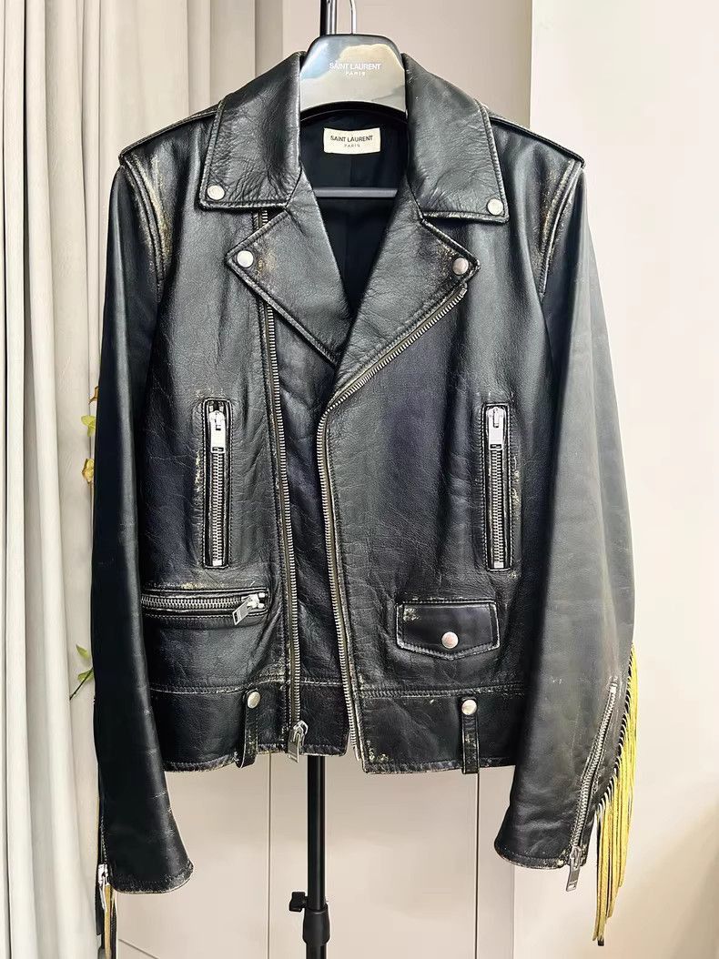 SAINT LAURENT PARIS  フリンジスウェードジャケット　M SAINT LAURENT PARIS / サンローランパリ | エディスリマン期