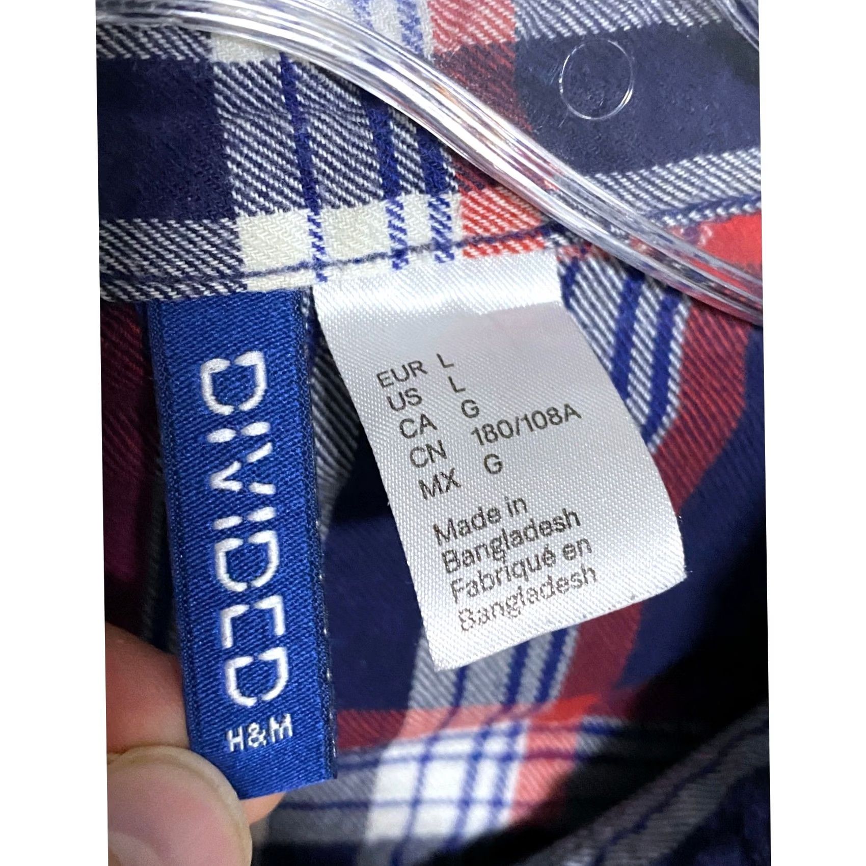 H&M H&M Divided Shirt Mens L Button-Up Plaid Slim Fit Pearl Snap Button-Down Outdoors Casual Fall Y2K Slim Fit Plaid Shirt Mens L Blue Size US L / EU 52-54 / 3 - 5 Thumbnail