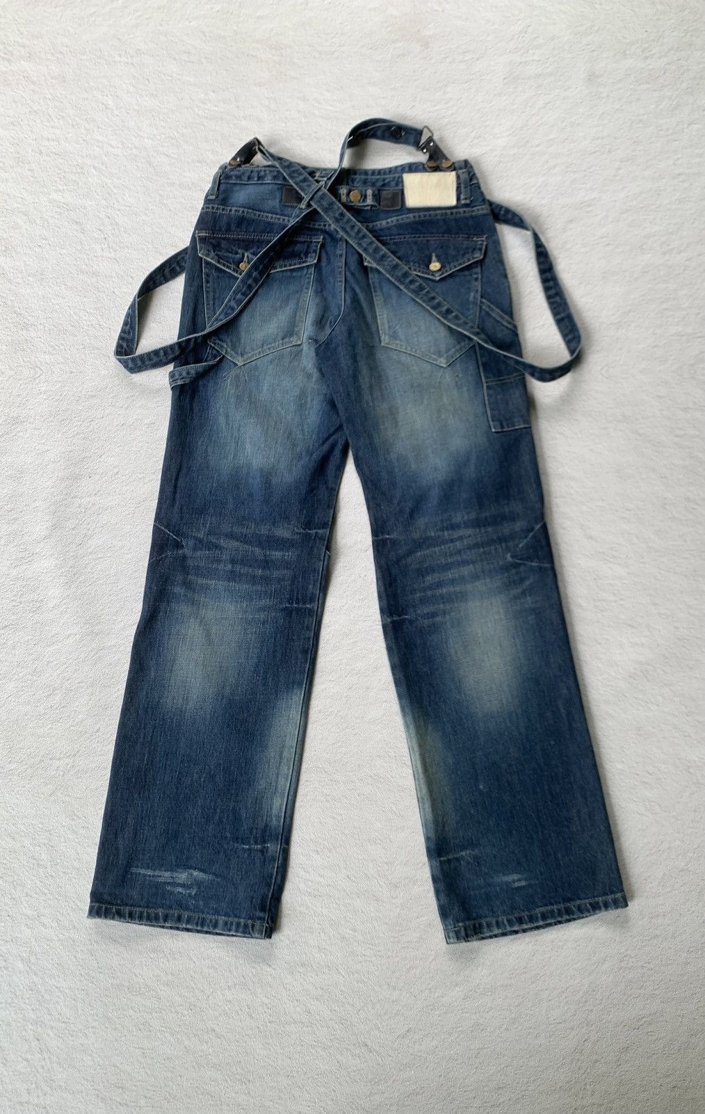 PPFM 2000s PPFM Suspender Carpenter Denim Pants Size US 31 - 4 Thumbnail
