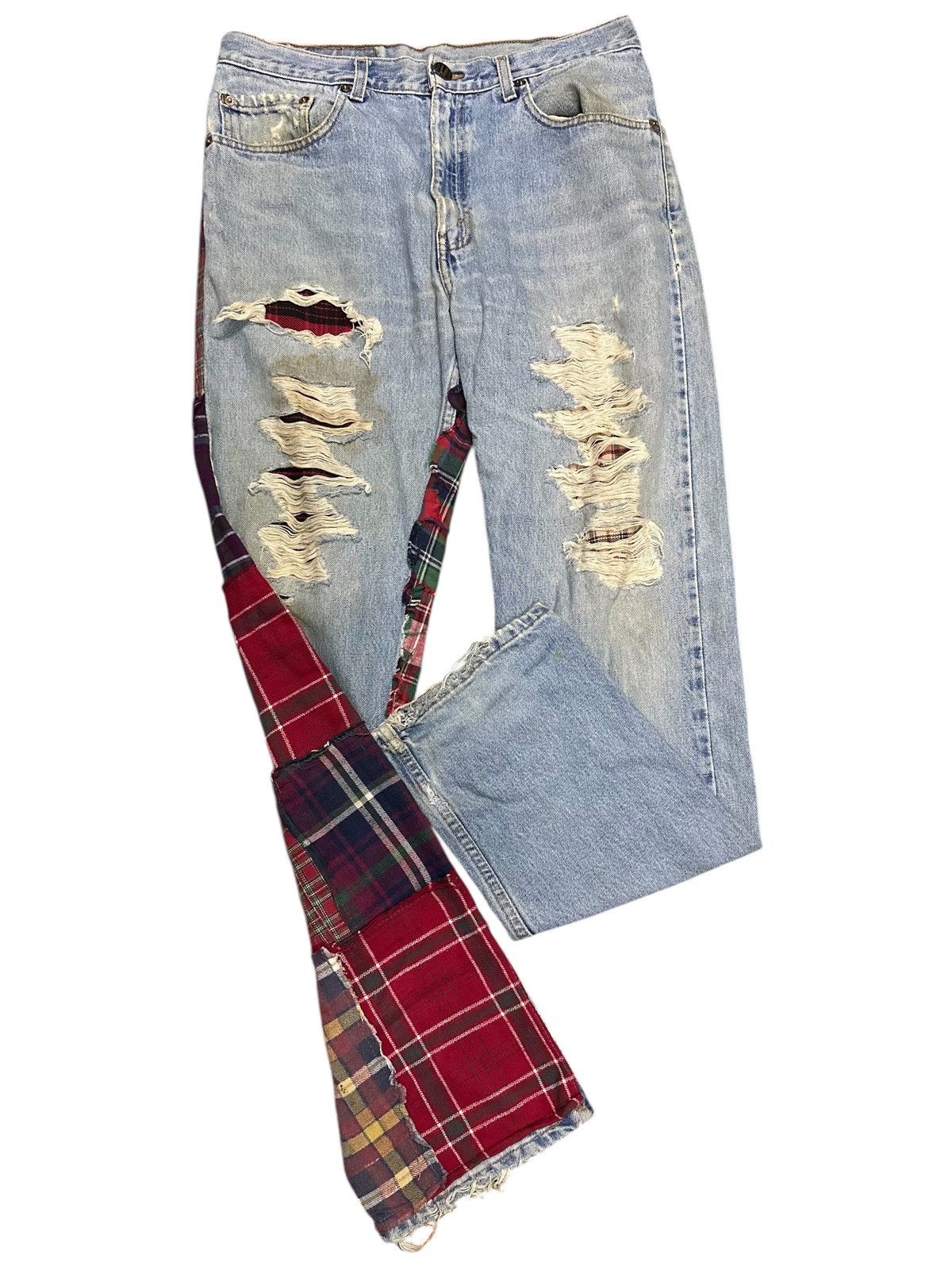 If Six Was Nine Distress Denim Patchwork Jeans Jeans crazy Design. Size US 34 / EU 50 - 5 Thumbnail