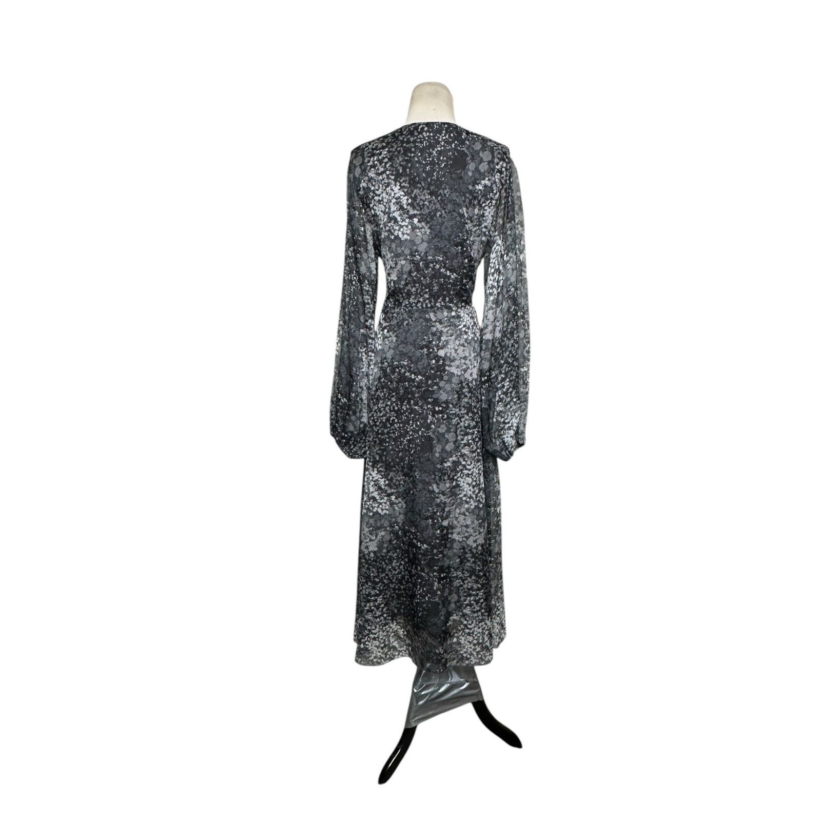 ROTATE Rotate Gray printed long sleeves midi dress size 6 Size M / US 6-8 / IT 42-44 - 2 Thumbnail