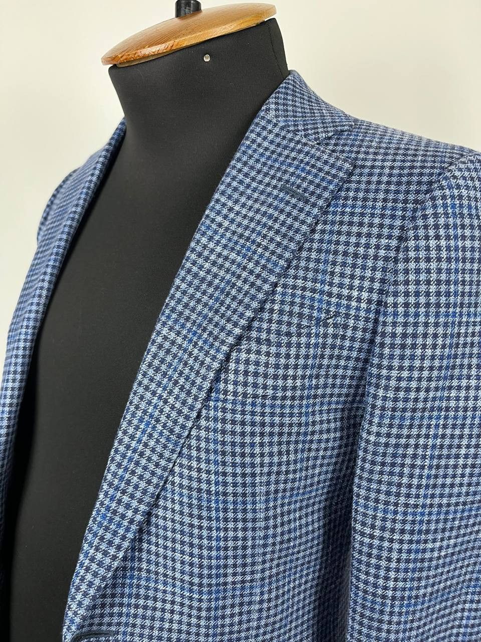 Suitsupply Suitsupply Lazio Wool Silk Linen Check Blue Blazer Size 44 Size 44R - 6 Thumbnail