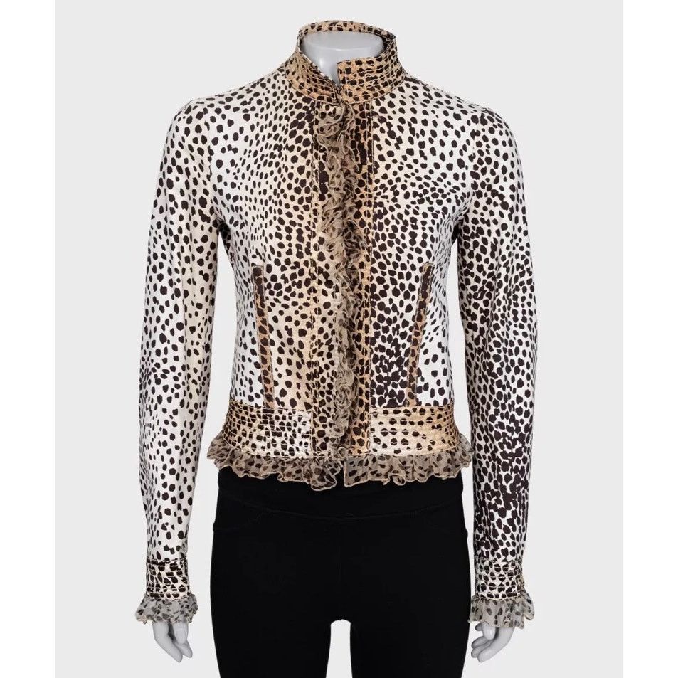 Roberto Cavalli Roberto Cavalli Animal Print Fitted Jacket IT38 XS Size XS / US 0-2 / IT 36-38 - 1 Thumbnail