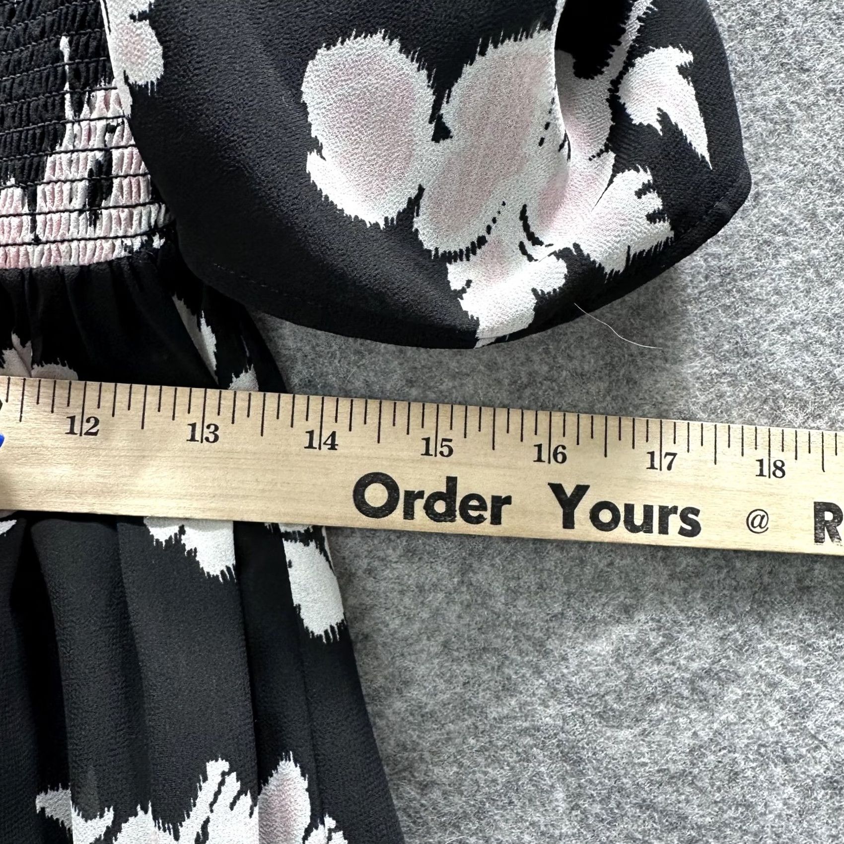 Cinq a Sept Cinq a Sept Dress Womens 0 Black Floral Puff Sleeve Smocked Tiered Ruffle Mini Size XS / US 0-2 / IT 36-38 - 6 Thumbnail