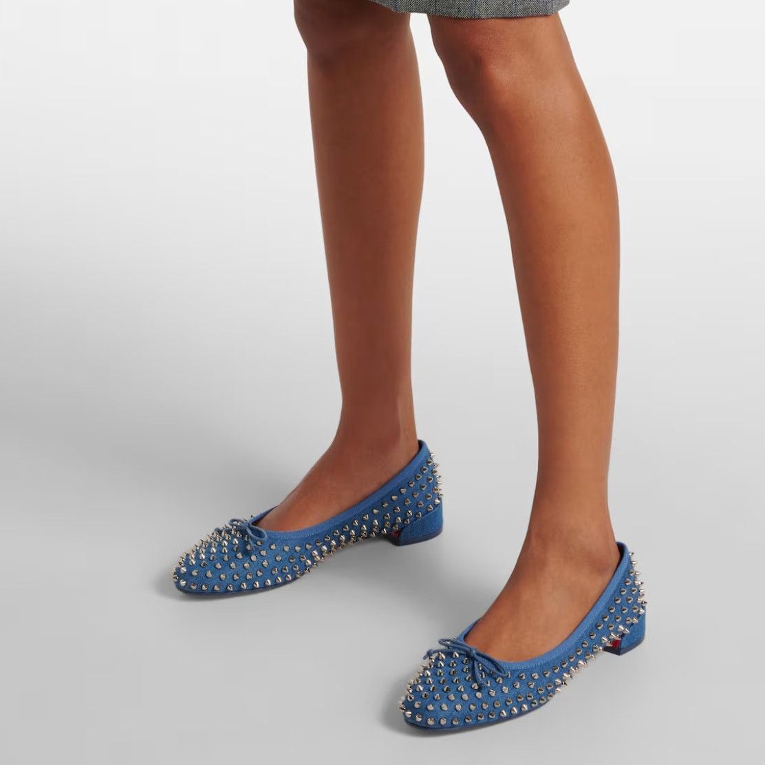 Christian Louboutin Christian Louboutin Sweetie Jane Spikes Denim Flats 40.5 NIB Size US 10.5 / IT 40.5 - 2 Thumbnail