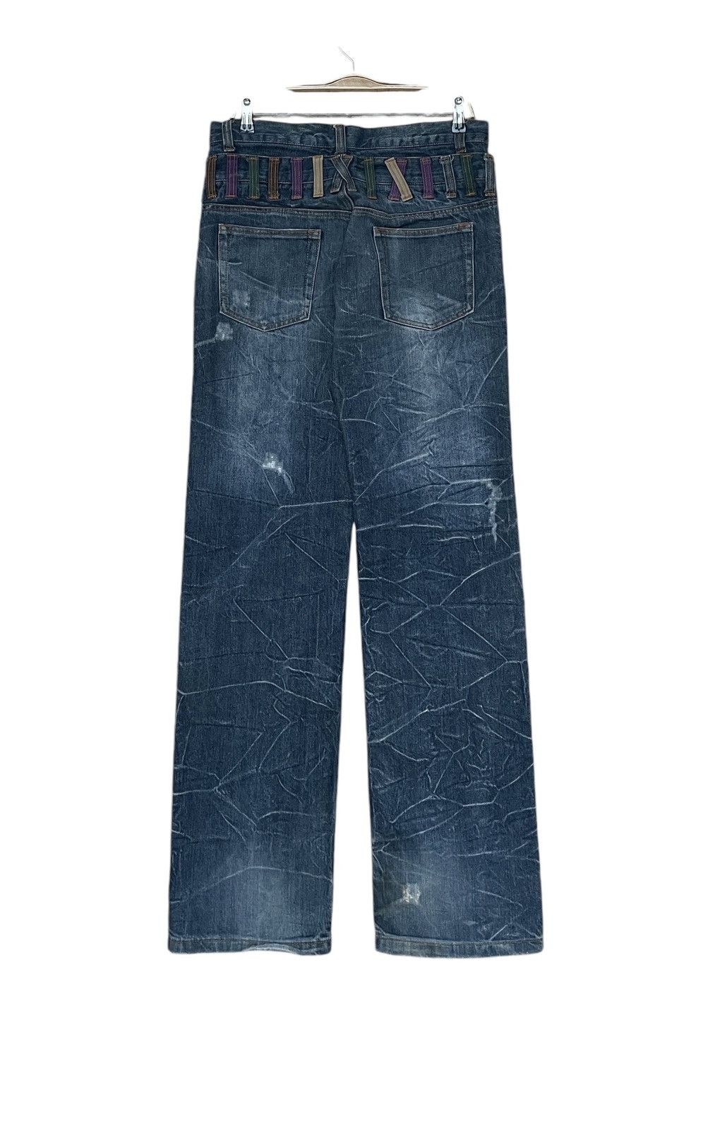 If Six Was Nine × Japanese Brand × Le Grande Bleu (L.G.B.) Vintage Japanese Brand Nylaus Double Waist Jeans 1990s Size US 33 - 2 Thumbnail