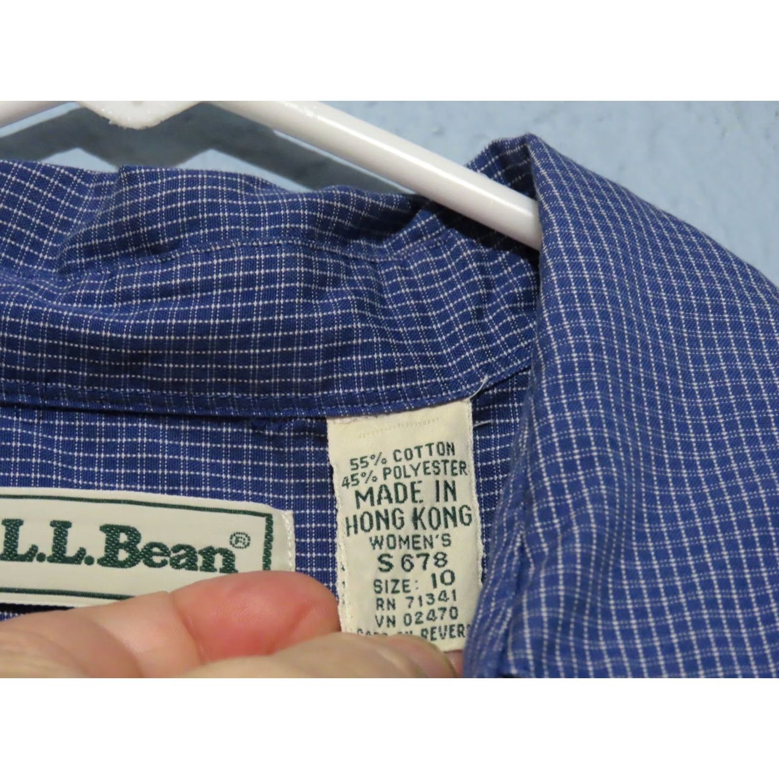 Vintage LL Bean Shirt Women's 10 Blue Plaid Button Up Long Sleeve Shirt w/Pocket Size L / US 10 / IT 46 - 4 Thumbnail