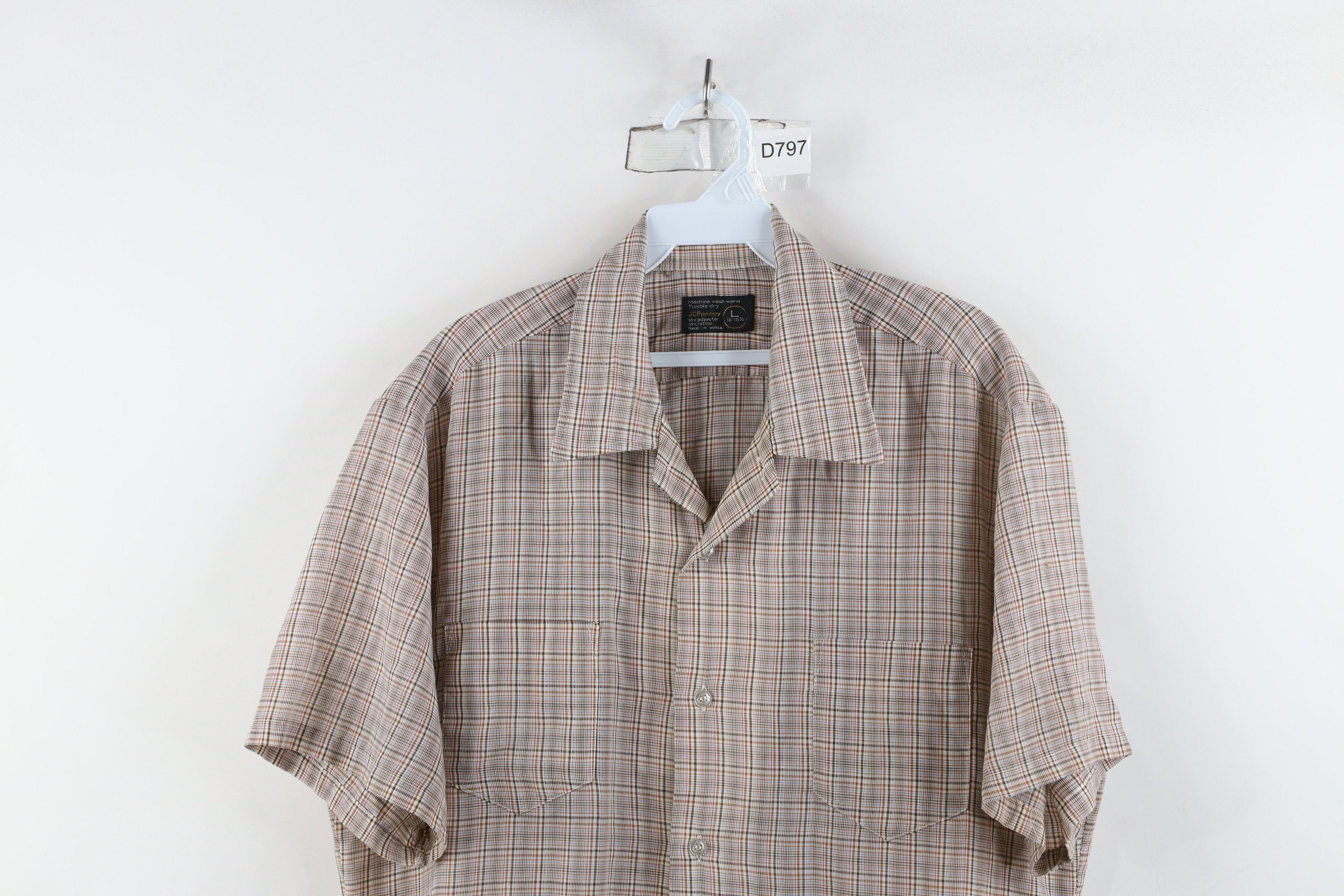 Vintage Vintage 70s Streetwear Short Sleeve Button Shirt Plaid Size US L / EU 52-54 / 3 - 2 Thumbnail
