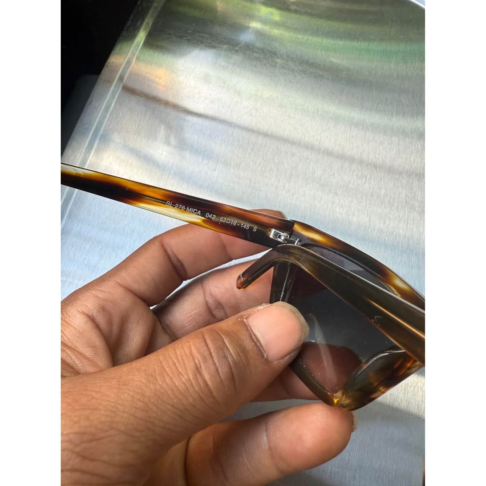 Saint Laurent Paris Saint Laurent Women Sunglasses Havana Yellow Cat Eye NEW Size ONE SIZE - 5 Thumbnail