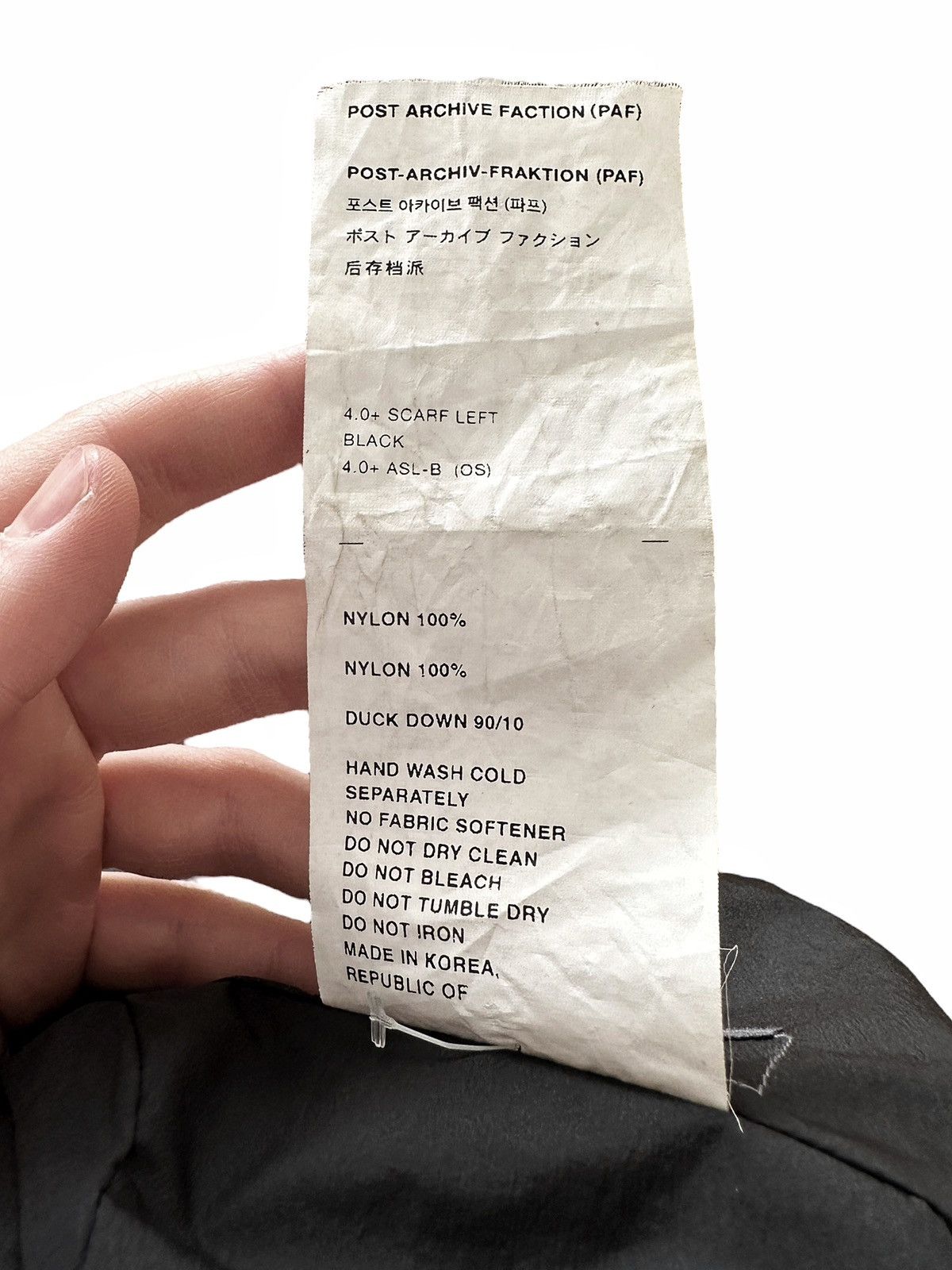 POST ARCHIVE FACTION (PAF) $1,100 Giant 4.0 Down Puffer Scarf Left Size ONE SIZE - 8 Thumbnail