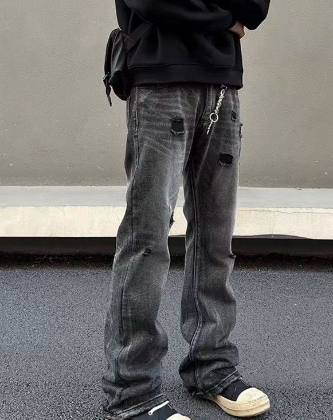 Japanese Brand × Jean Washed Stacked Jeans, Flared Jeans Size US 34 / EU 50 - 8 Thumbnail