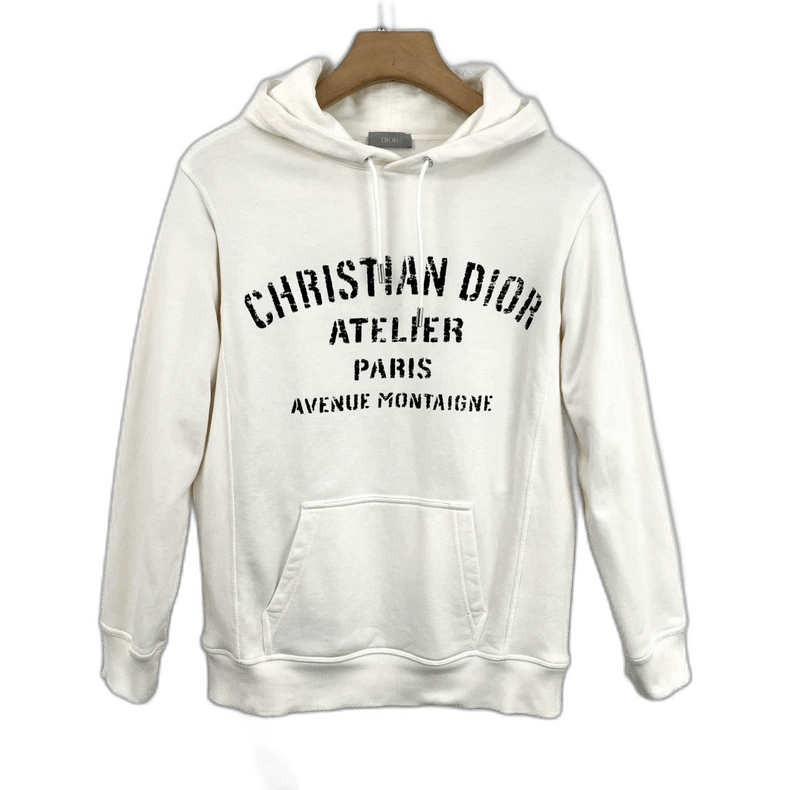 Dior Dior White Logo Hoodie with Drawstring-2506 Size US XXS / EU 40 - 1 Thumbnail