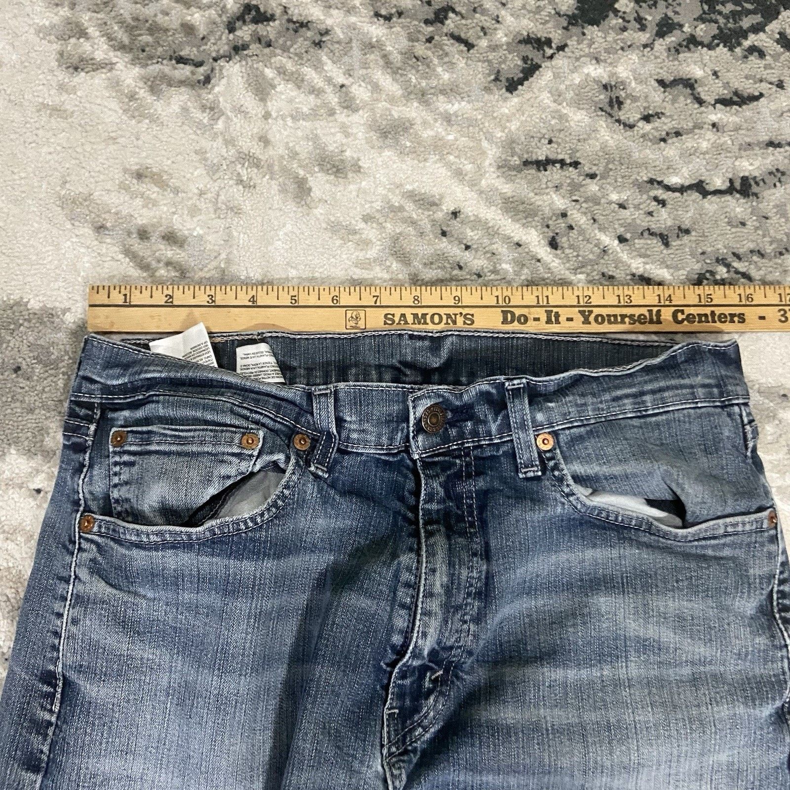 Levi's Levis 505 Jeans Mens 33x30 Gray Black Denim Faded Stone VTG Size US 33 - 4 Thumbnail